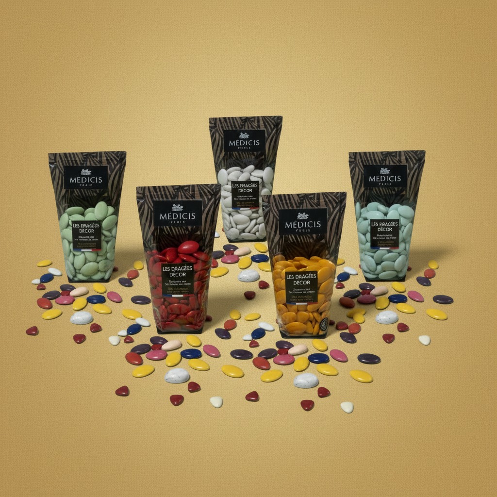 dragées Medicis differents coloris dispo chez E&E