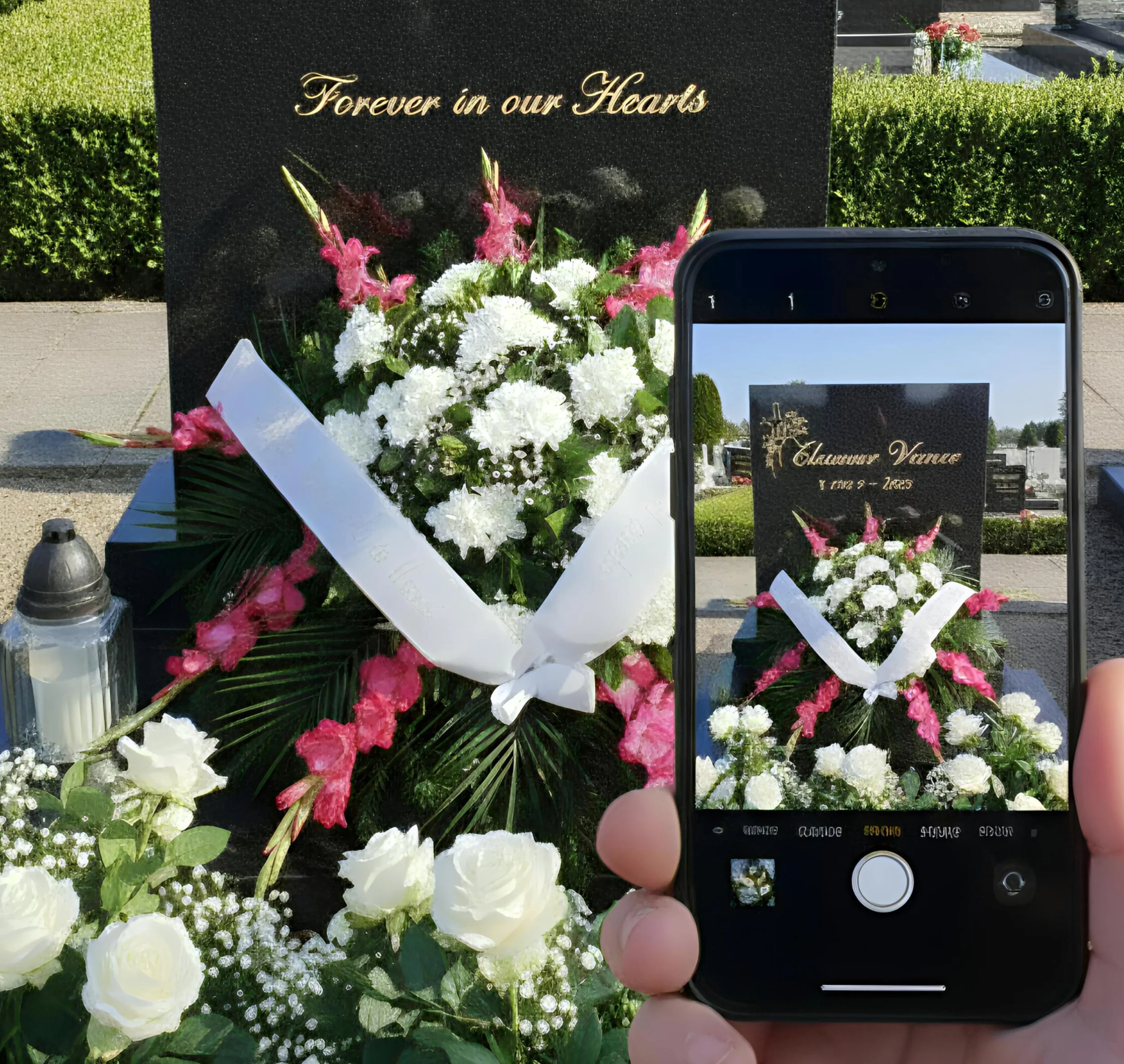 Koszorú rendelés külföldről fotós visszaigazolással a kihelyezésről