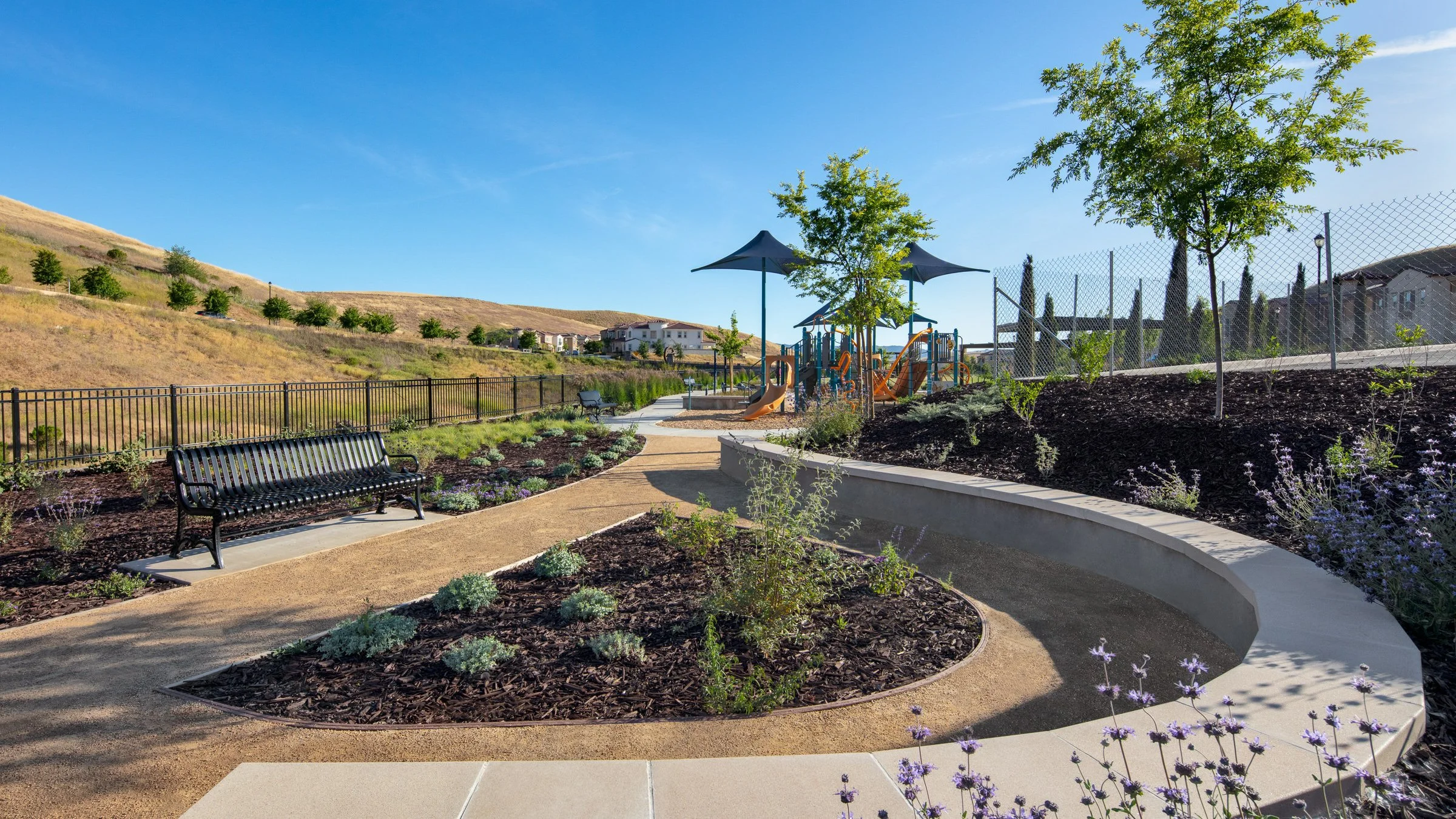 Small amphitheater with sweeping views of Tassajara Creek and the surrounding hills