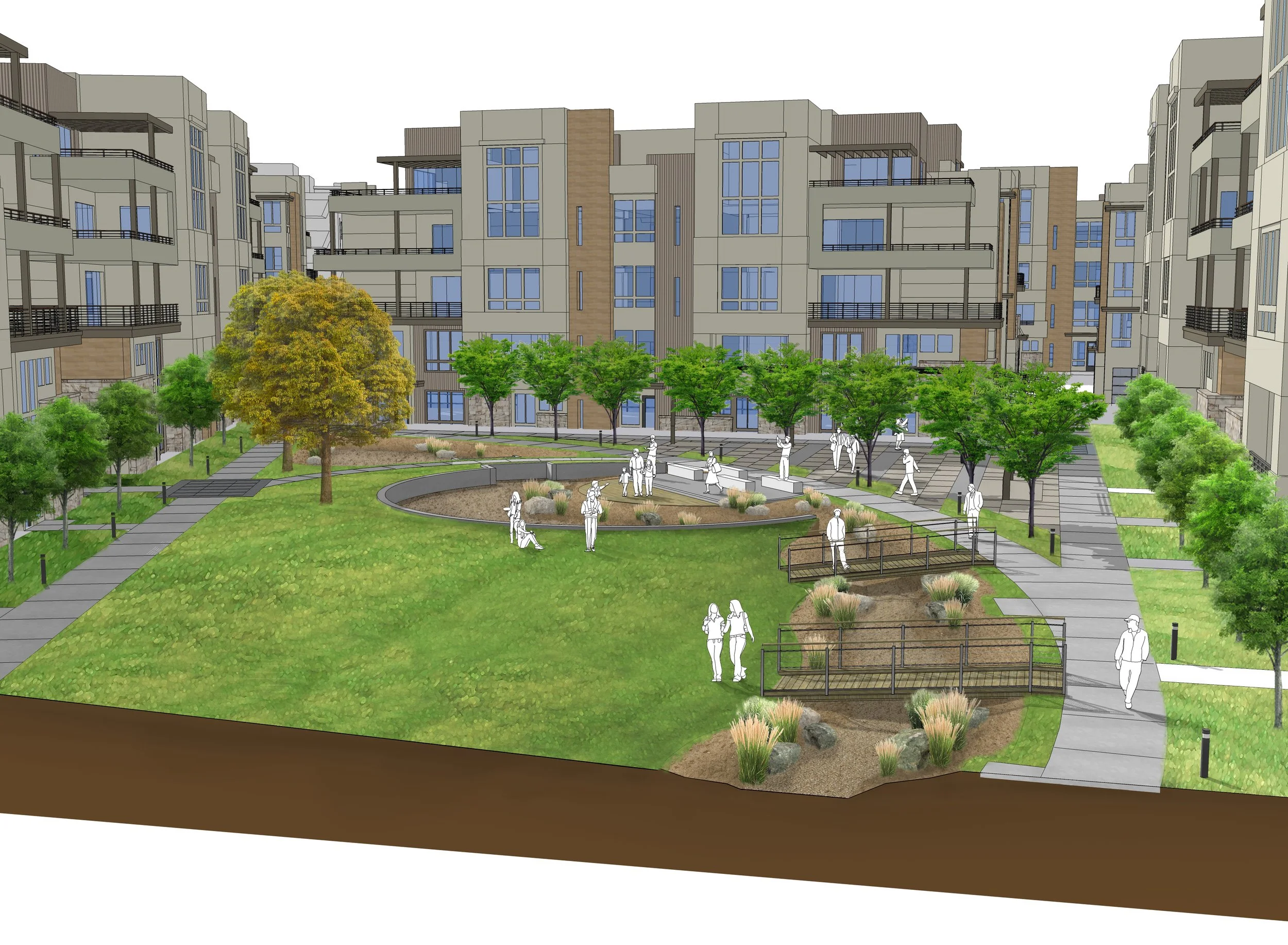 Perspective rendering of the mini-park