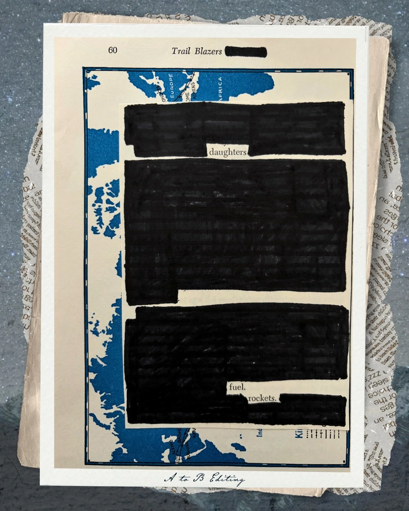 Found some blackout poetry I did a little while ago after attending a workshop with @meganjriedl at @tbhstudio.au 

Feels pertinent to this time, in more ways than one 🚀✨