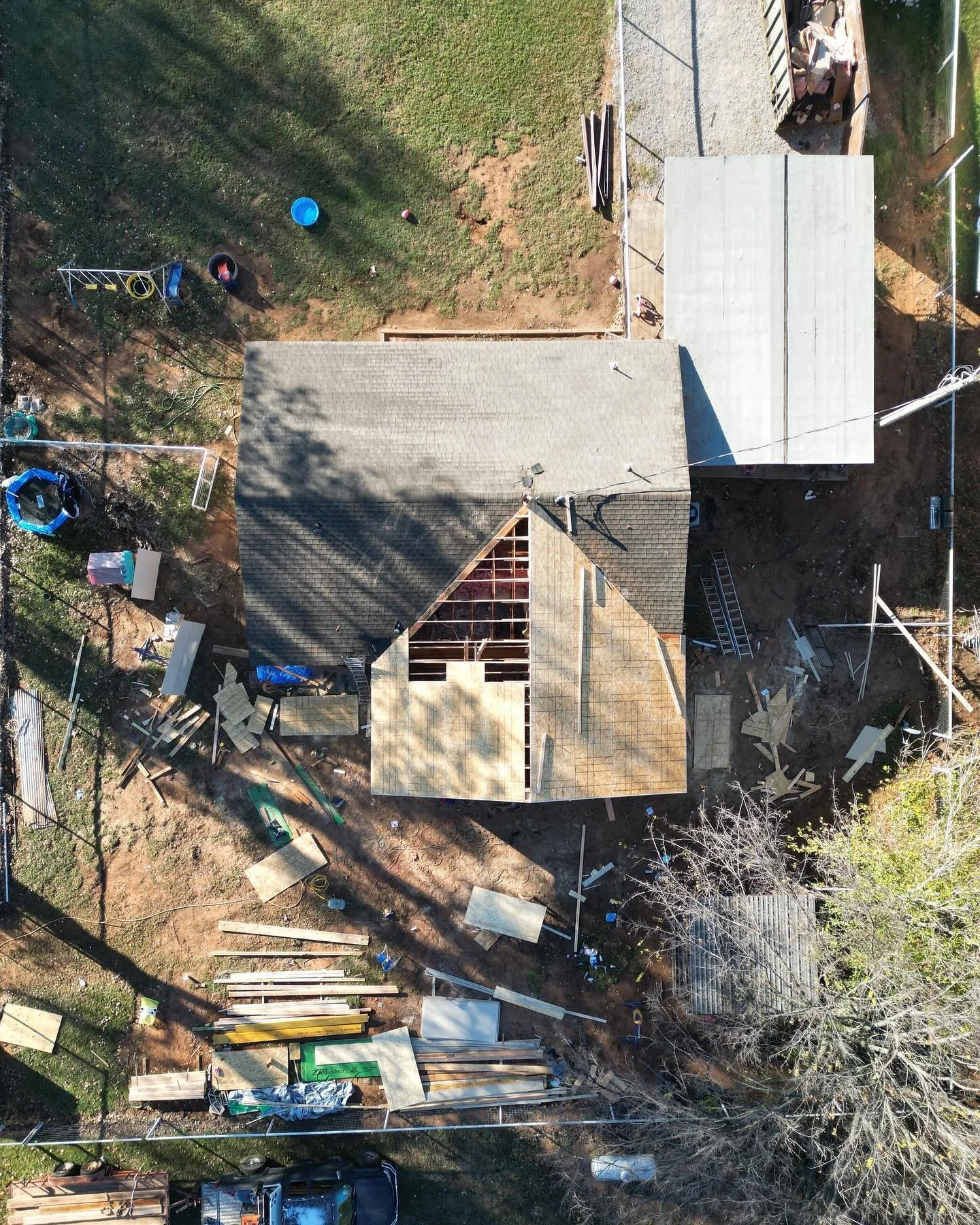 The guys are almost done framing and replacing siding on our Lindsay Addition project.