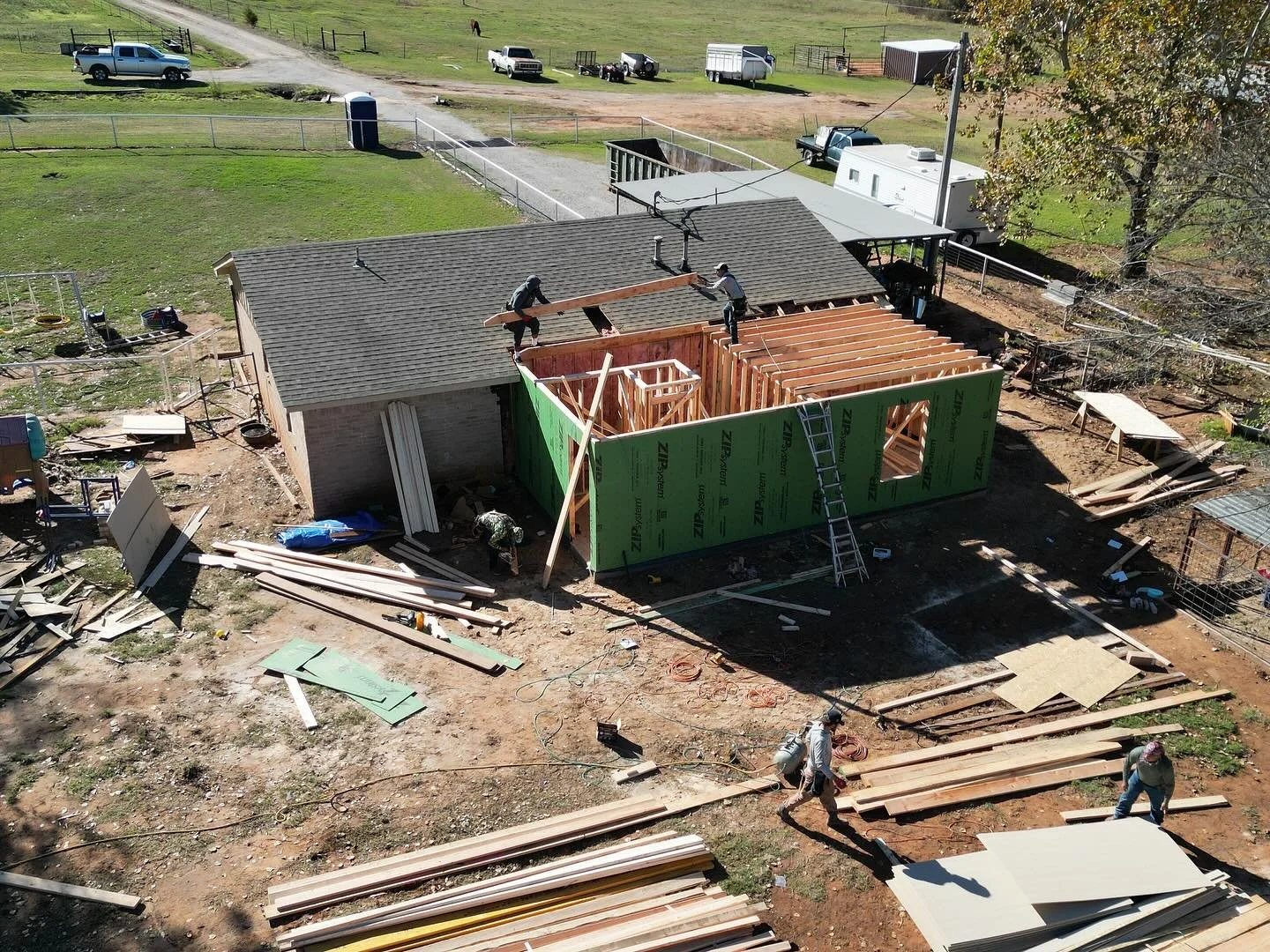 We started framing the addition and replacing the siding on our Lindsey project today.