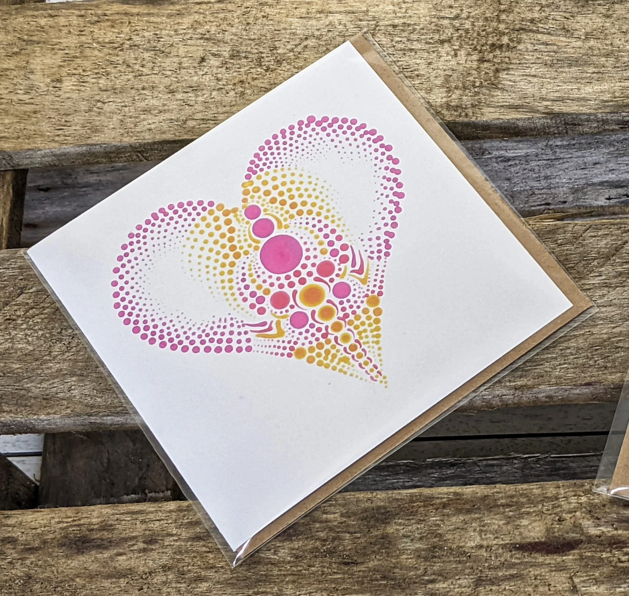 Love Heart Dot Art Card (15cm x 15cm)