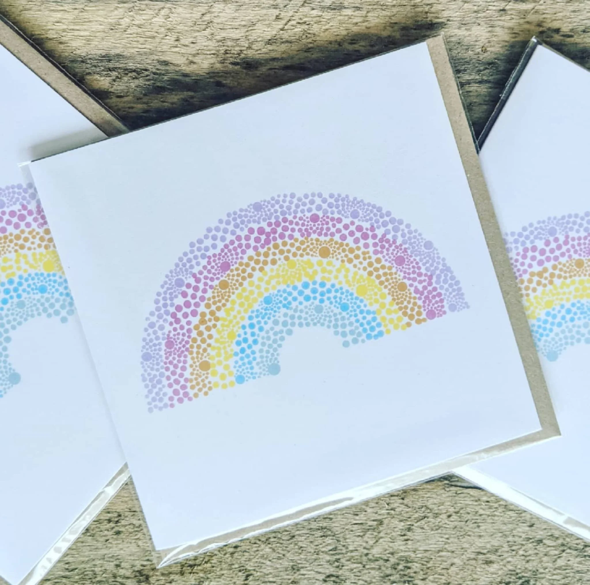 Dot Art Rainbow Card (15cm x 15cm)