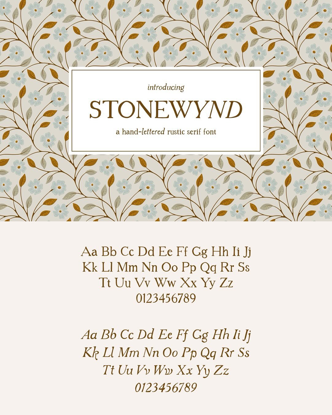 Stonewynd is a rustic hand-lettered serif font family. Perfect for adding an old-fashioned spin to home decor, mugs, logos, and marketing materials. 
.
.
#font #cottagecoreaesthetic #paperlovers #handdrawnfont #vintagefont 
.
.
Link: https://shopthea