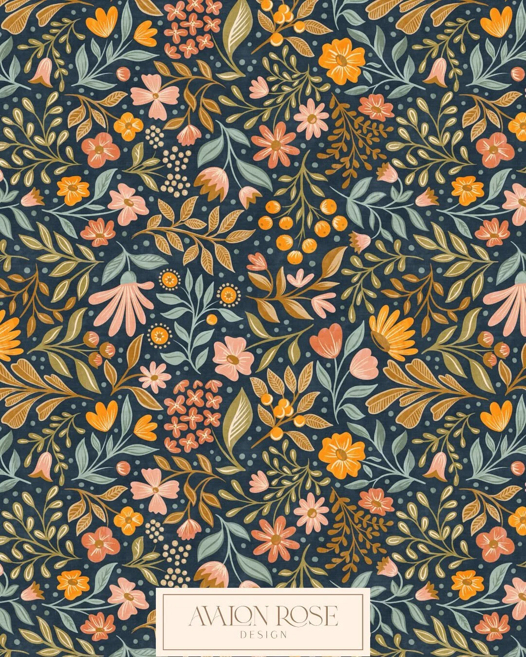 The mood of a surface pattern is influenced by its color palette. Which do you prefer? My new illustrated floral pattern has several color options available, and I can&rsquo;t decide which I like the most. 

Available as fabric and wallpaper @spoonfl