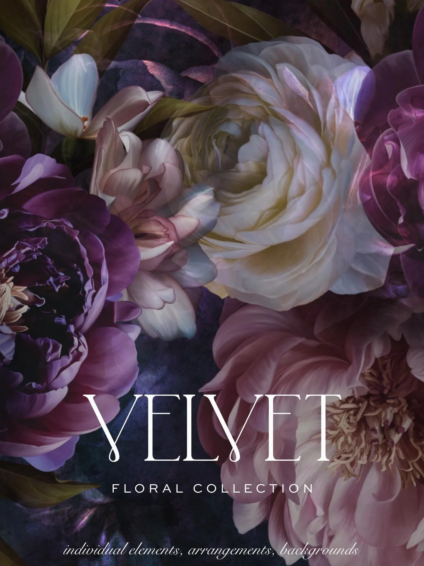 My newest collection of digital floral art is a tribute to my absolute love of peonies. These flowers are painstakingly digitally painted by hand from my own photographs. Decadent and moody purple, pink, and white peonies and ranunculus blooms that w
