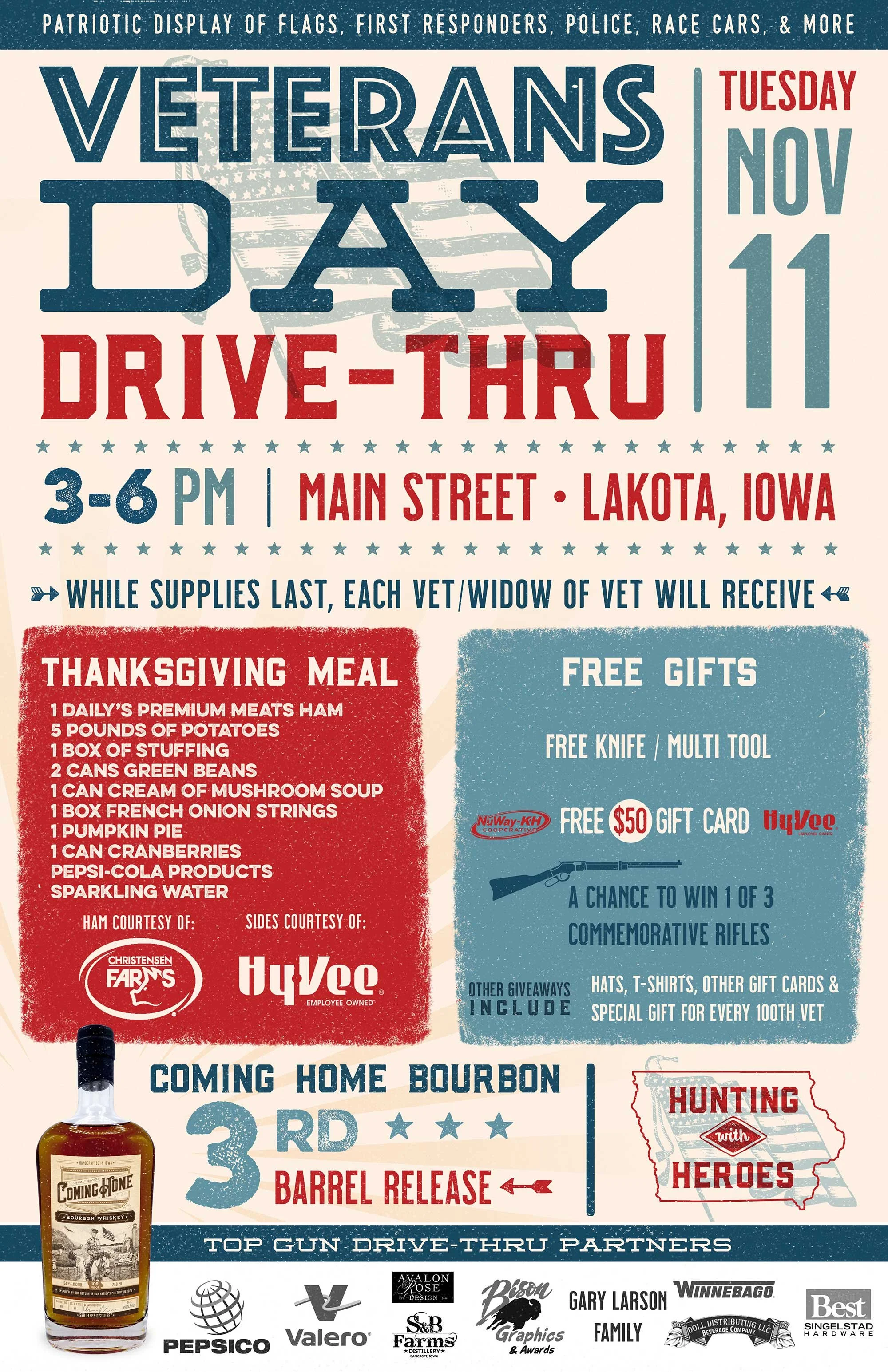 Patriotic poster design for a Veterans Day Celebration