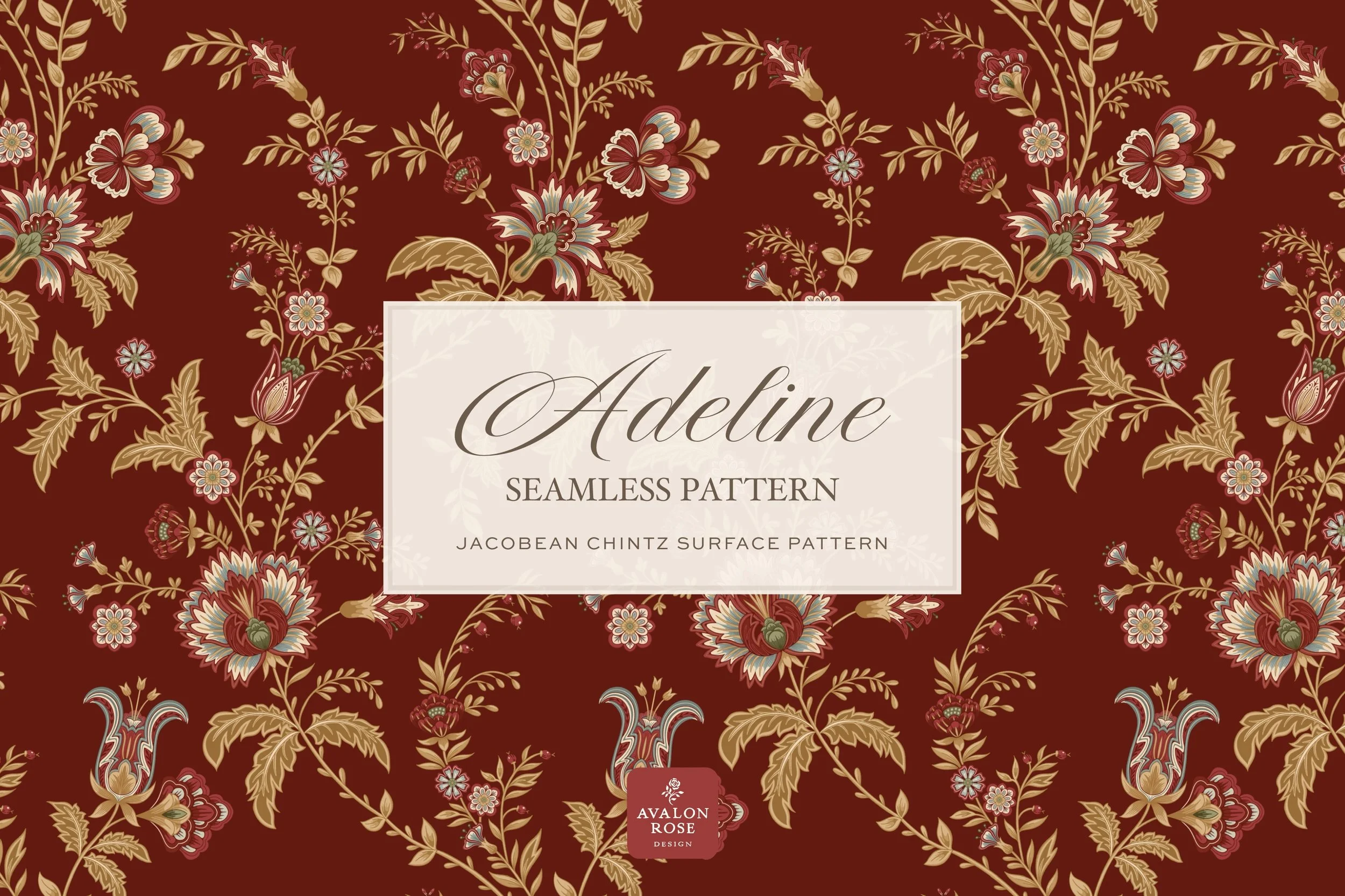 Adeline Jacobean Floral Chintz Patterns