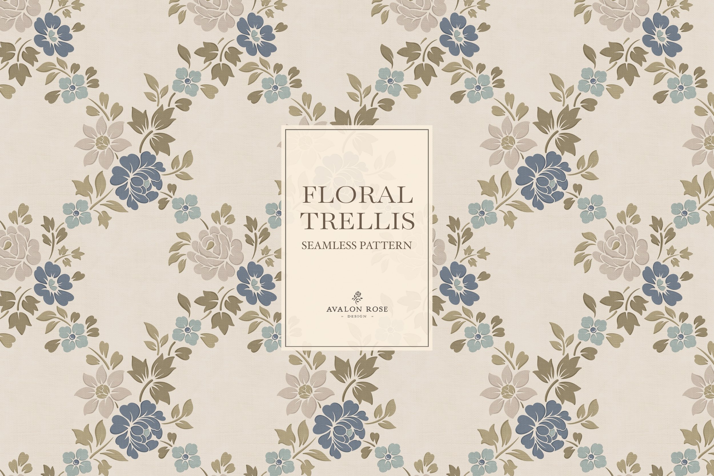 English Cottage Floral Trellis Patterns
