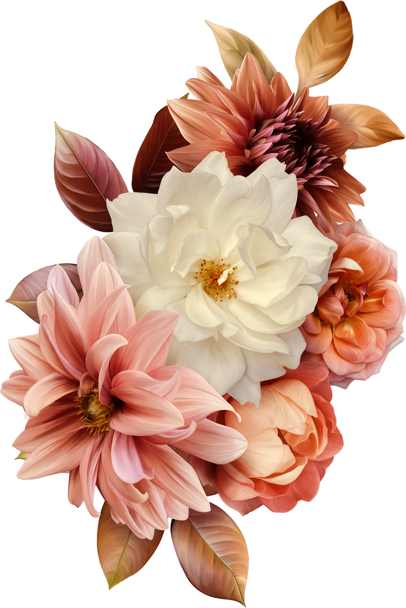 Bouquet of pink and white flowers