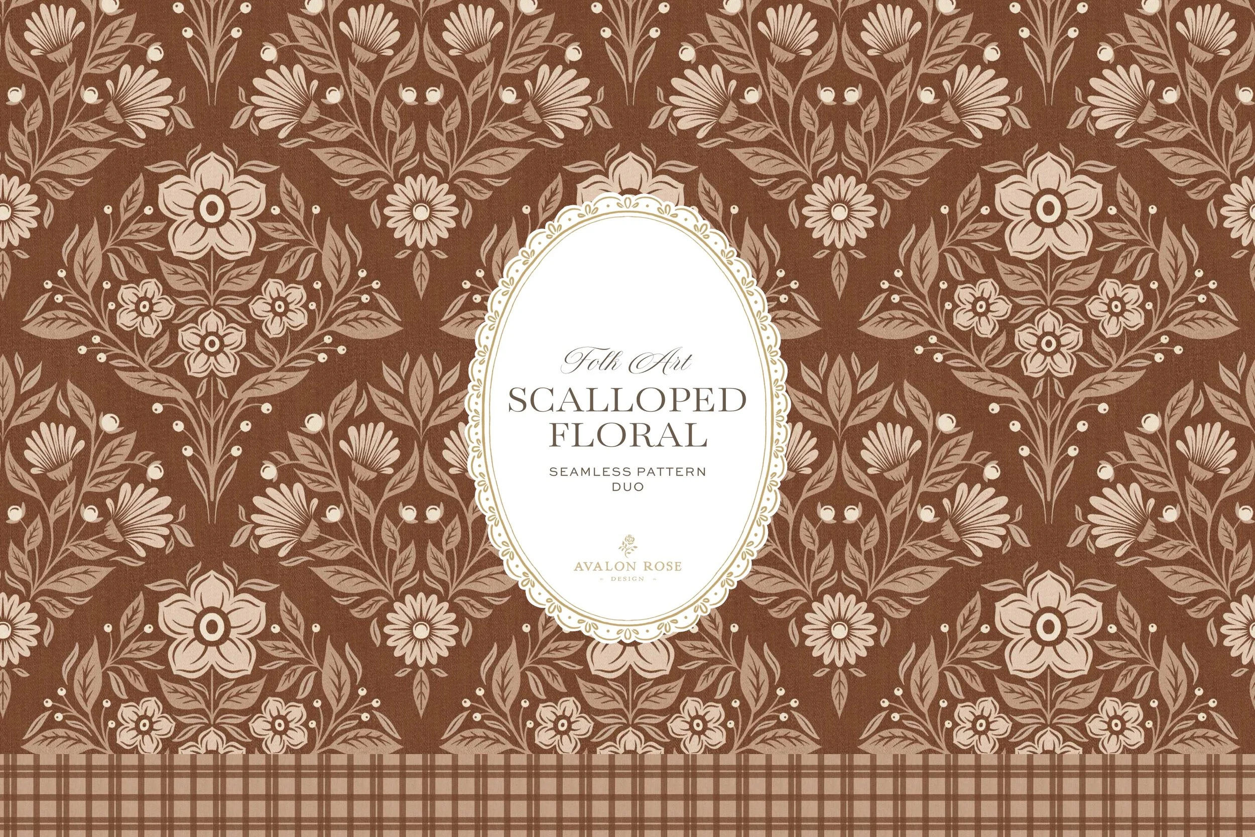 Scalloped Floral Folk Art Patterns