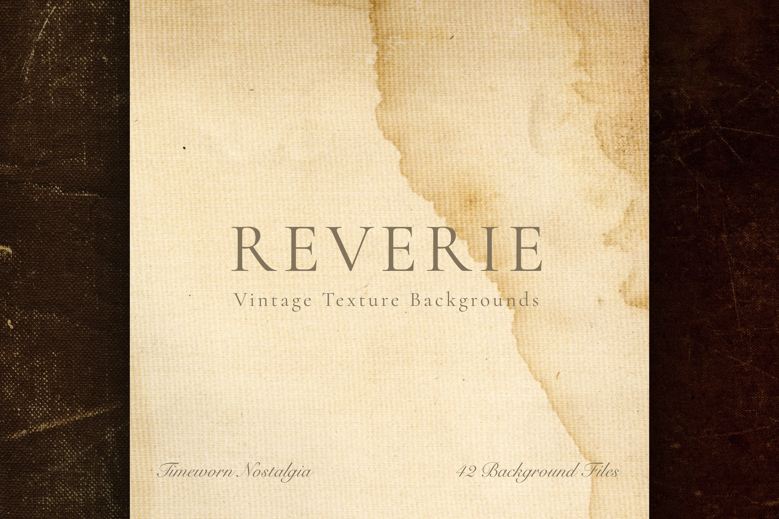 Vintage stained paper with the text Reverie Vintage Texture Backgrounds
