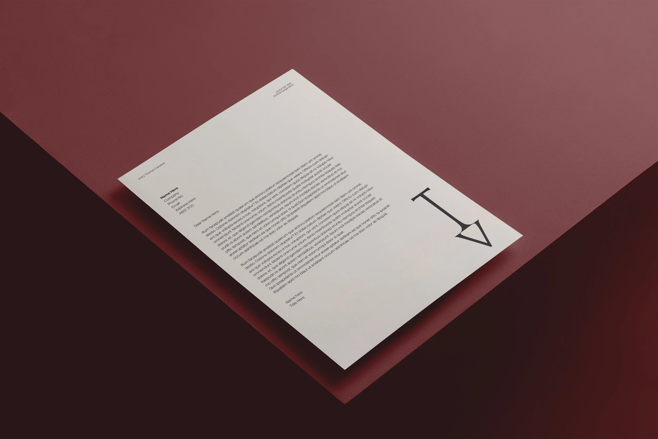 Vicky Thomas Gardens Letterhead