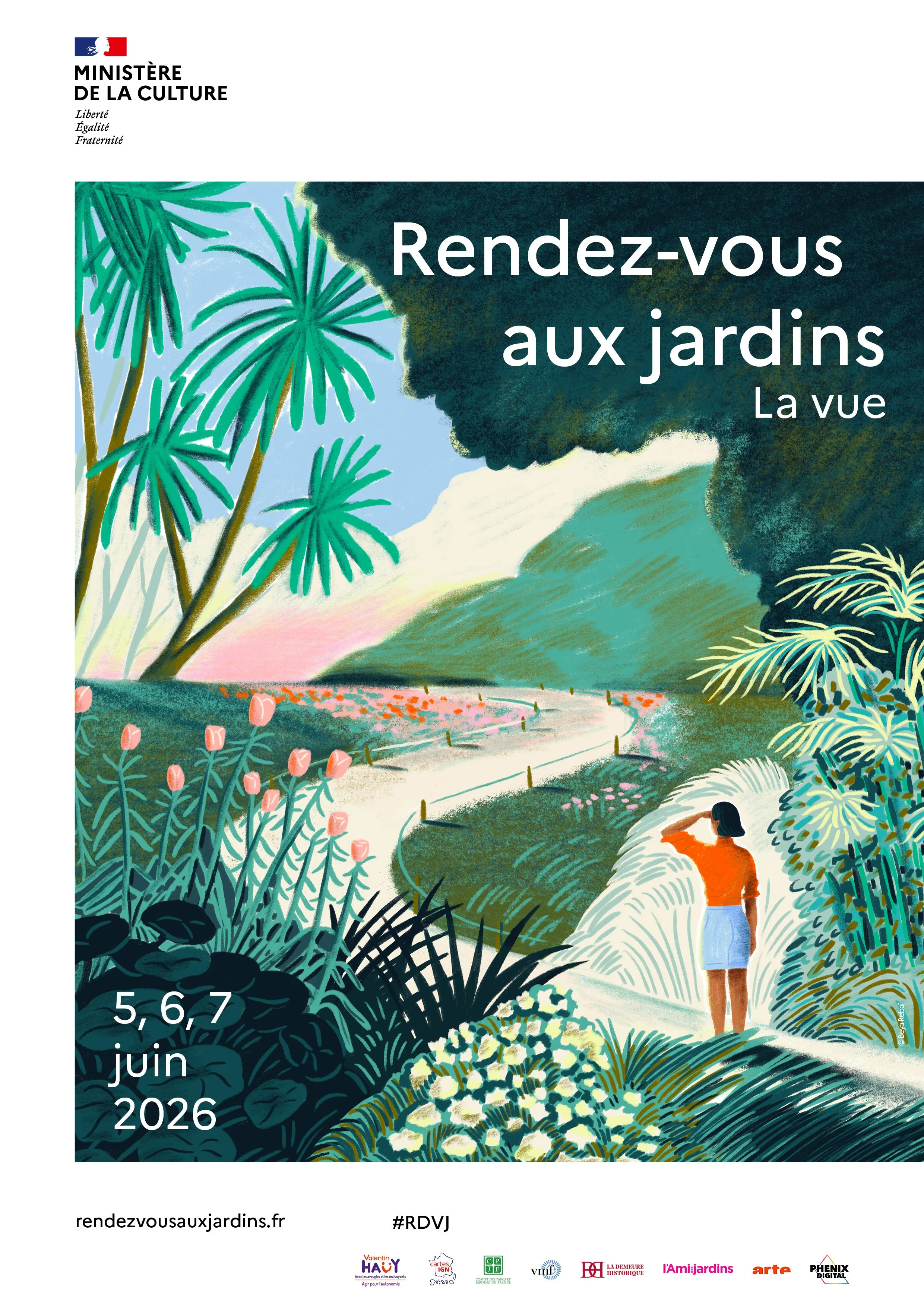 Affiche officielle Rendez-vous aux jardins 2026 – ouverture exceptionnelle de notre jardin de paysagiste en Bretagne (Côtes d’Armor), les 5, 6 et 7 juin 2026