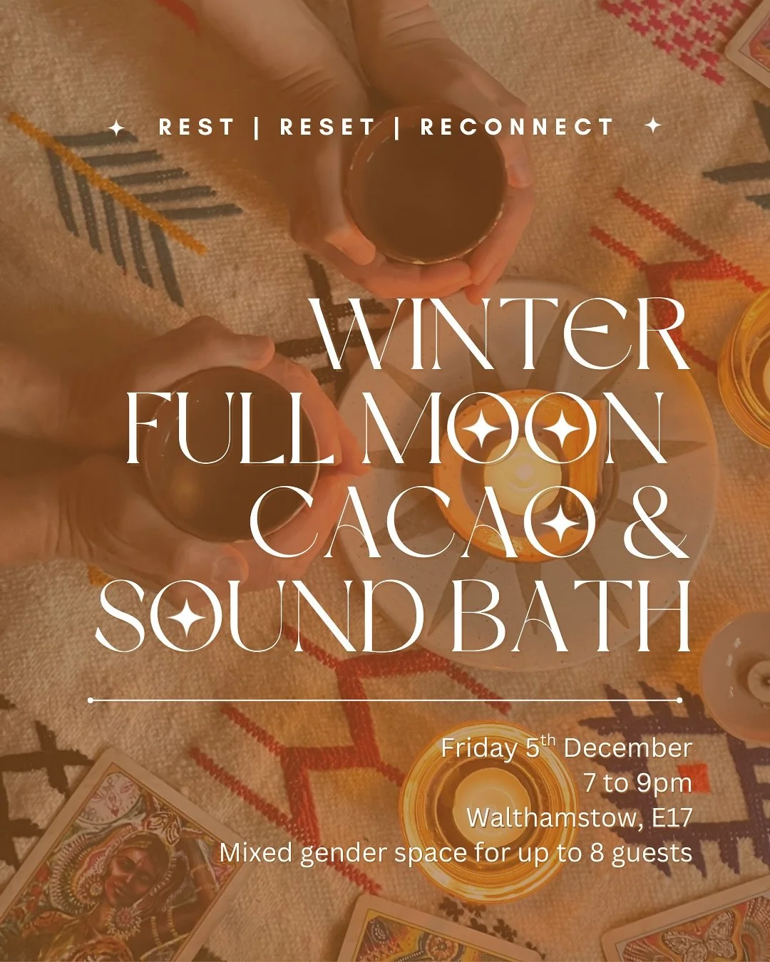 ✨ SOLD OUT. Next public cacao &amp; sound ceremony is 20th March to mark the Spring Equinox (see linktree) ~ Join me and Gus (see last slide) for the final Cacao &amp; Sound Journey of 2025! 

 &ldquo;I found the experience enlightening and peaceful.