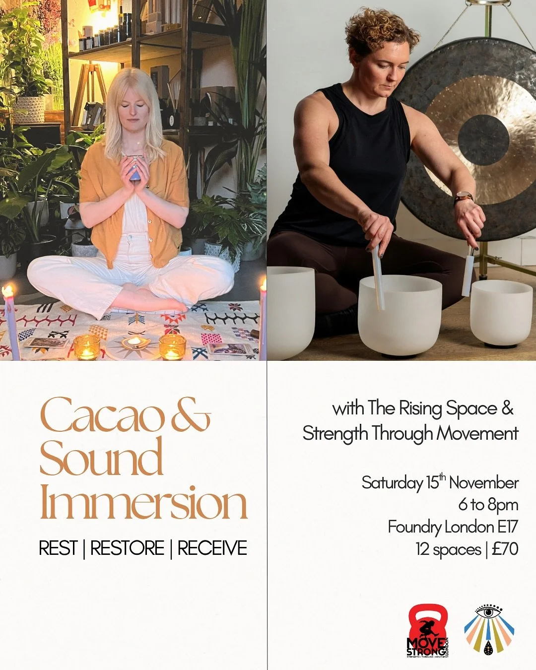 ✨Rest, Restore, Receive: Cacao &amp; Sound Immersion @foundry_walthamstow E17 | Saturday 15th November | 6&ndash;8pm
&nbsp;
Looking for a nourishing way to spend your Saturday evening?
&nbsp;
Join Helen @therisingspace and Rowena @strength_through_mo