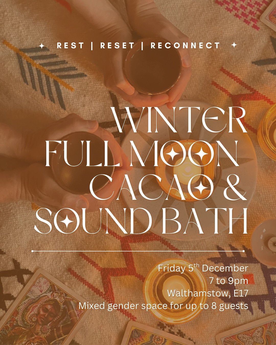 ✨ SOLD OUT. Next public cacao &amp; sound ceremony is 20th March to mark the Spring Equinox (see linktree) ~ Join me and Gus (see last slide) for the final Cacao &amp; Sound Journey of 2025! 

 &ldquo;I found the experience enlightening and peaceful.