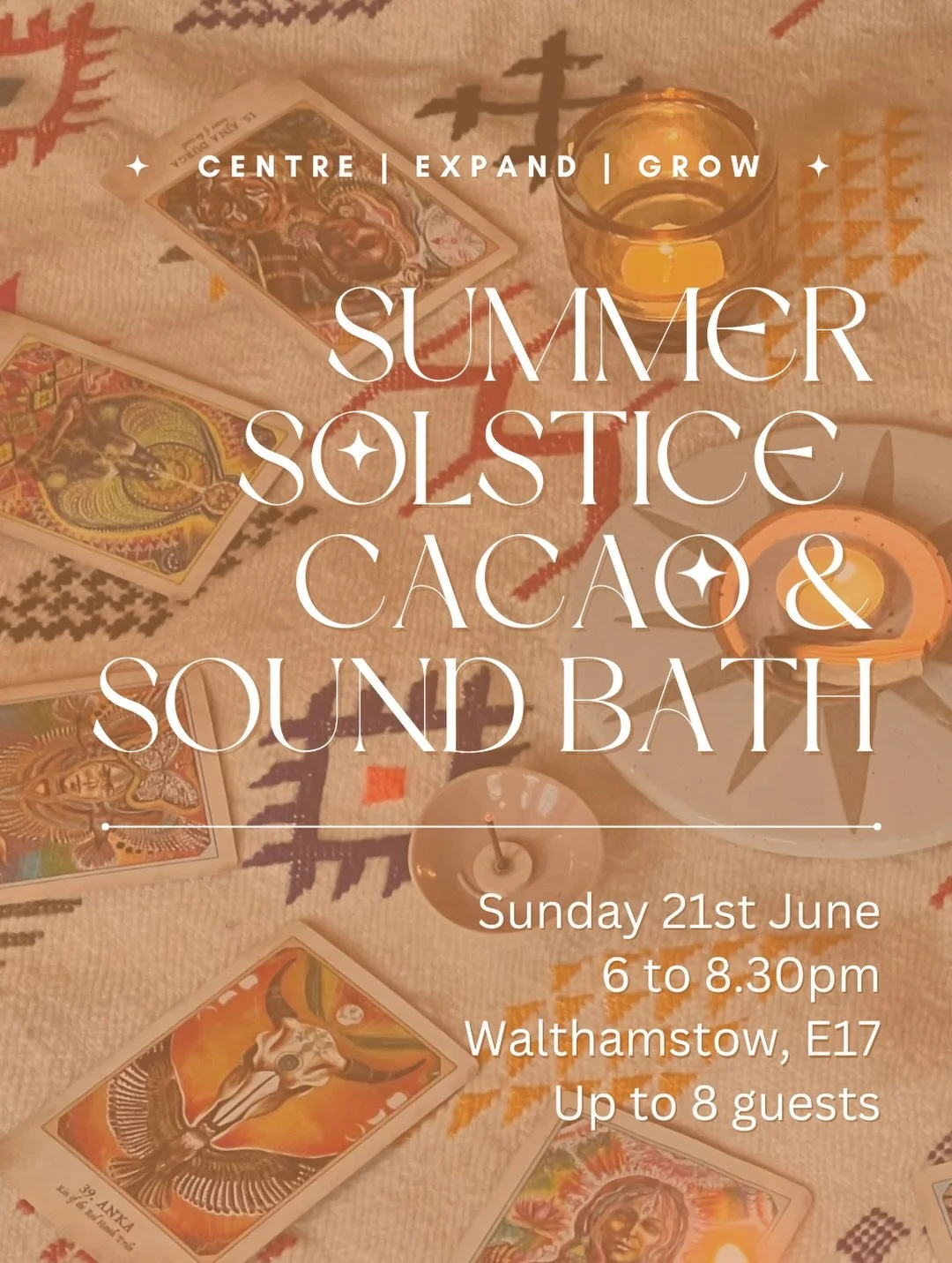 ☼ Summer Solstice Cacao &amp; Sound Ceremony ☼

A gentle space to pause, reset and reconnect.

In a world that asks so much of us, the Summer Solstice offers a powerful invitation to slow down, soften and come home to yourself.

If life has felt full