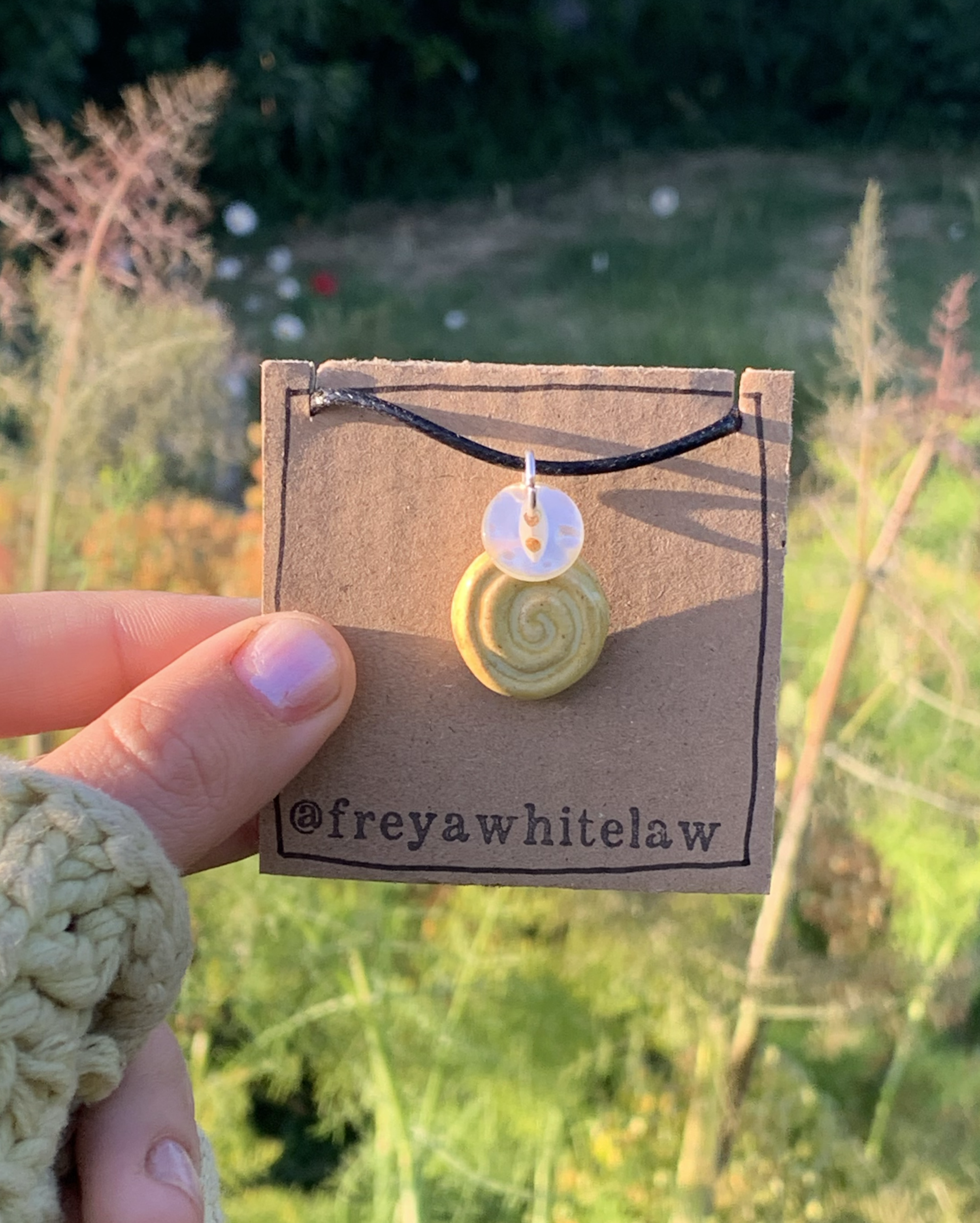 Yellow Spiral Necklace