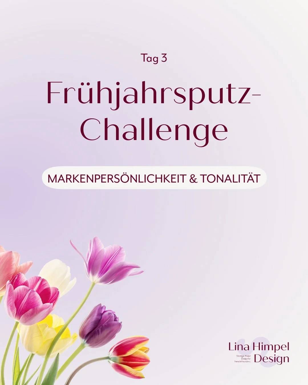 Fr&uuml;hjahrsputz Tag 3 🌸 

Heute schauen wir, wie deine Marke nach au&szlig;en wirkt &ndash; und ob sie wirklich nach dir klingt.

Deine Markenpers&ouml;nlichkeit ist, wie Leute dich wahrnehmen &amp; deine Tonalit&auml;t ist das, was zwischen den 