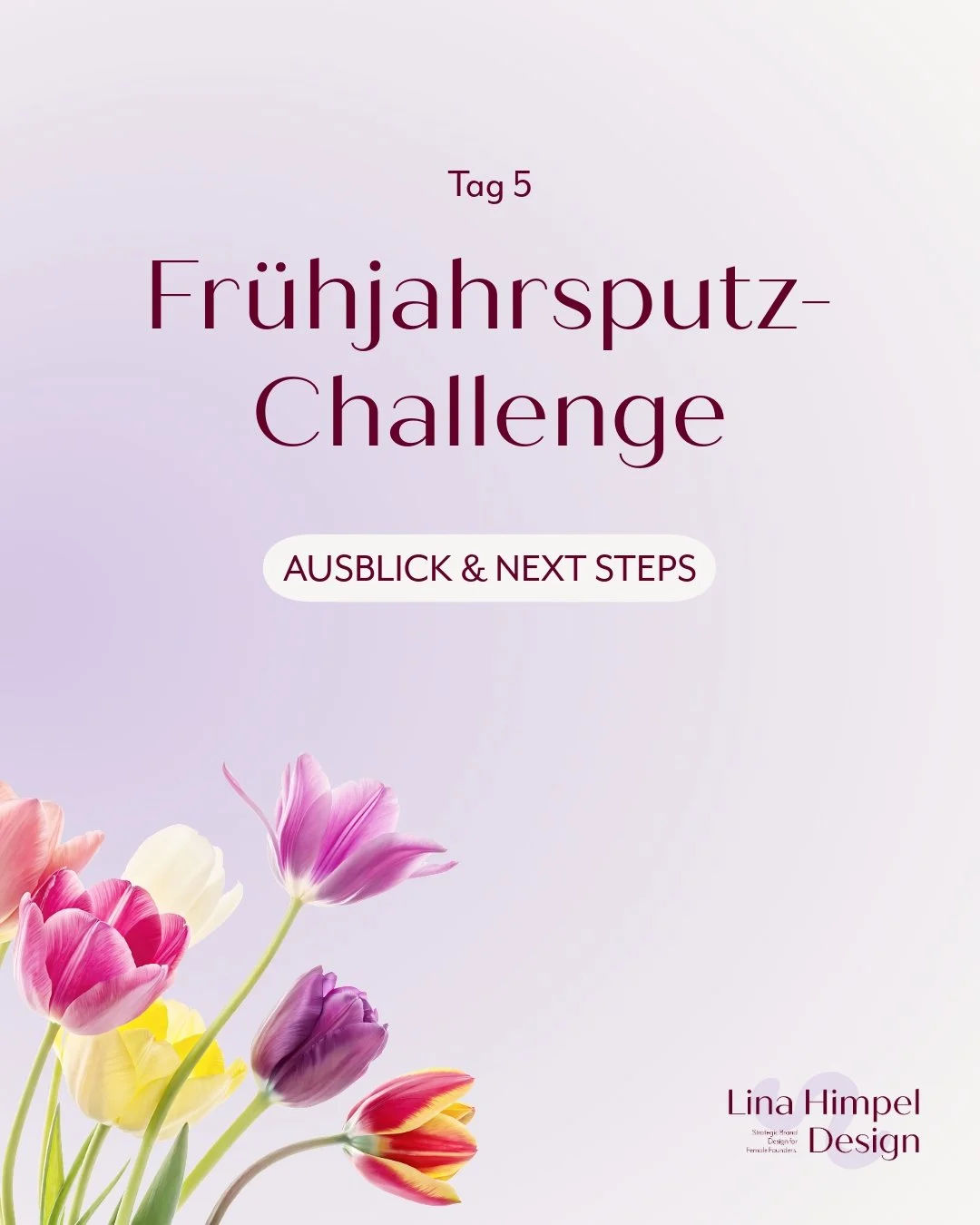 Fr&uuml;hjahrsputz Tag 5 🌸 

Heute ist schon der letzte Tag &ndash; und der vielleicht wichtigste.

Du hast diese Woche einmal ganz genau angeschaut und wei&szlig;t jetzt, was gut l&auml;uft, was sich nicht mehr stimmig anf&uuml;hlt und wo du eigent