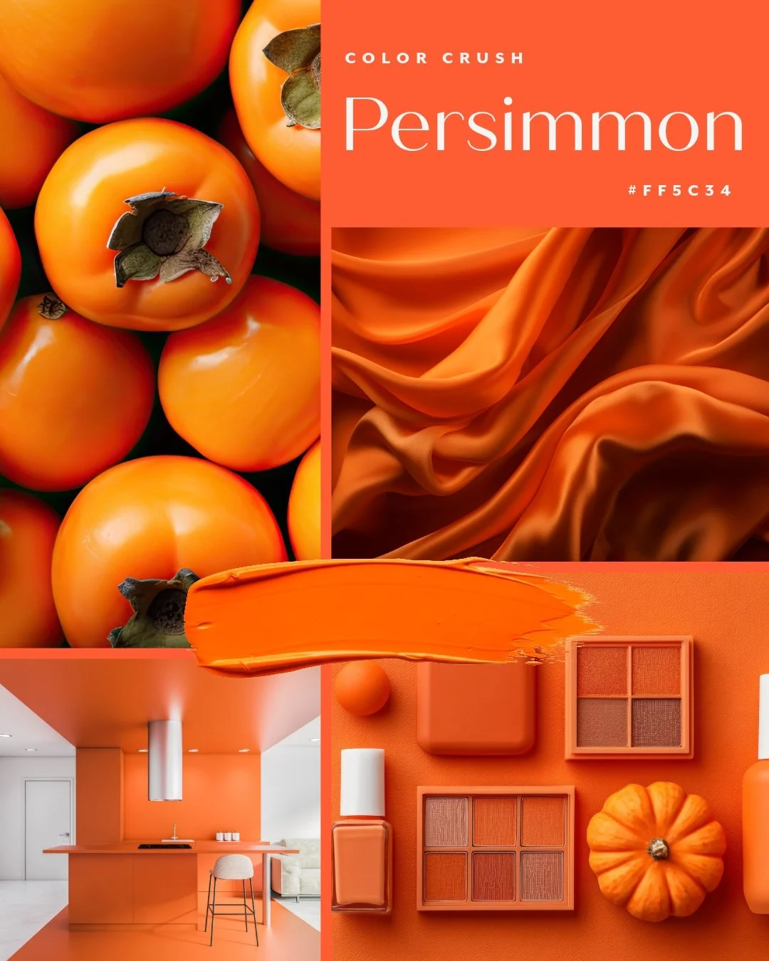 Friday Inspo 🍊

Die f&uuml;nfte Farbe in der Color Crush Reihe ist Persimmon.

Warm, einladend und voller Energie: Persimmon ist ein leuchtendes Orange-Rot, das aktiviert und gleichzeitig W&auml;rme ausstrahlt: eine freundliche und fr&ouml;hliche Fa