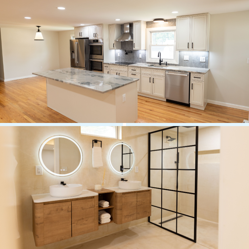 Open Concept Kitchen & Spa-Get-Away Inspired Bathroom
