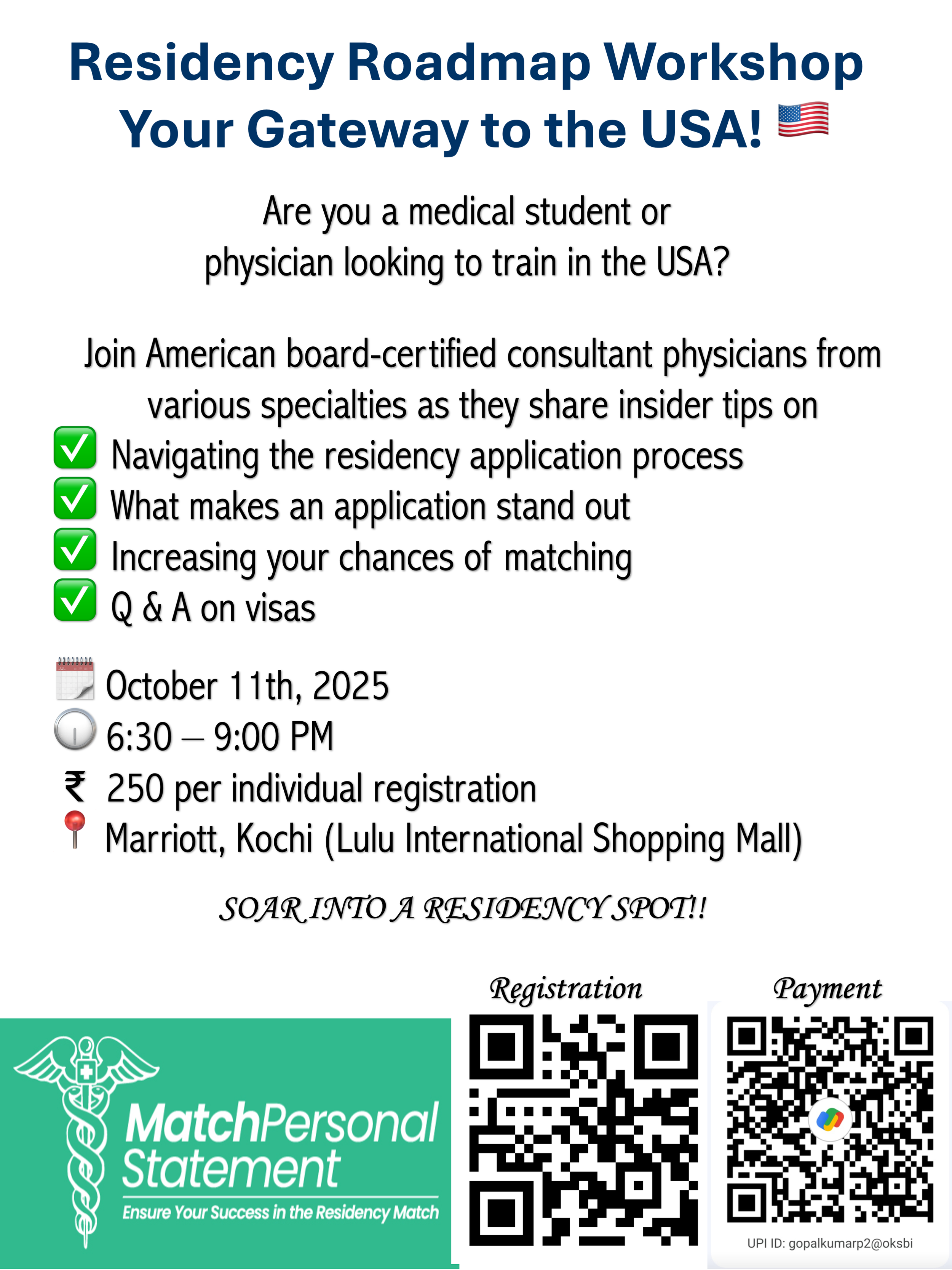 We are conducting our first ever in person residency prep workshop