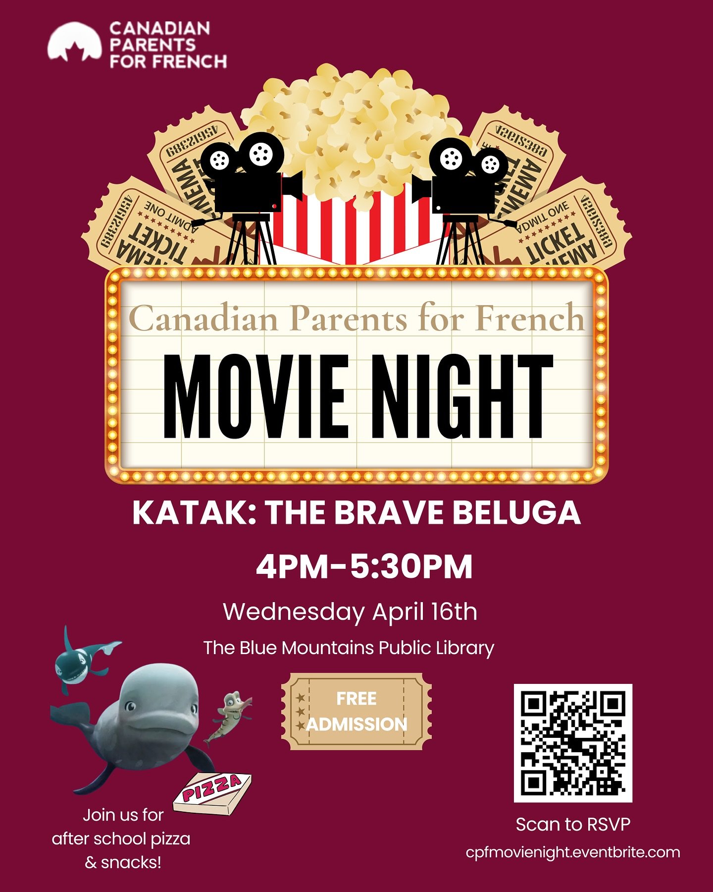 🎬Save the date for some family fun!

We&rsquo;re excited to be working with the Canadian Parents for French Thornbury/Meaford chapter. CPF is a national network of parents, volunteers, and advocates dedicated to the promotion and creation of French-