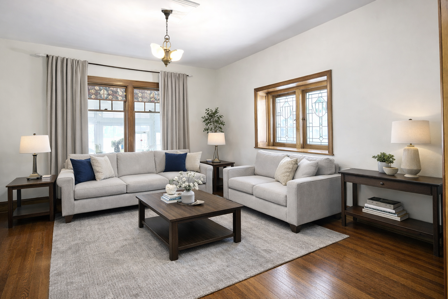 Artist's Rendering of walls and cabinets painted & furniture changed