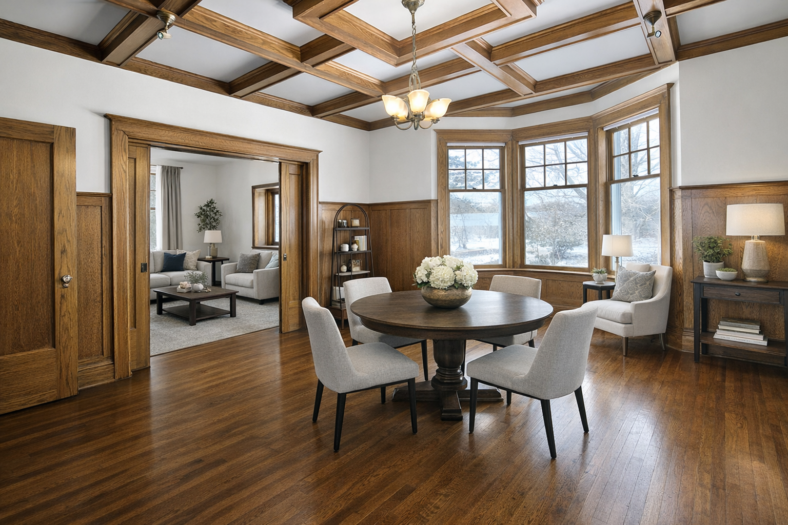 Artist's Rendering of walls and cabinets painted & furniture changed