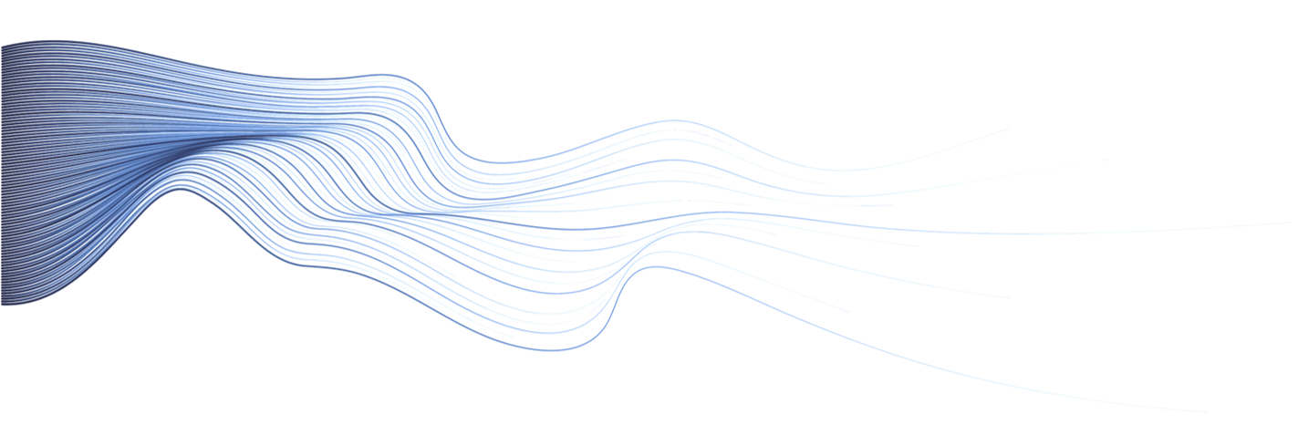Abstract digital artwork with flowing lines and wave patterns in shades of blue and white.