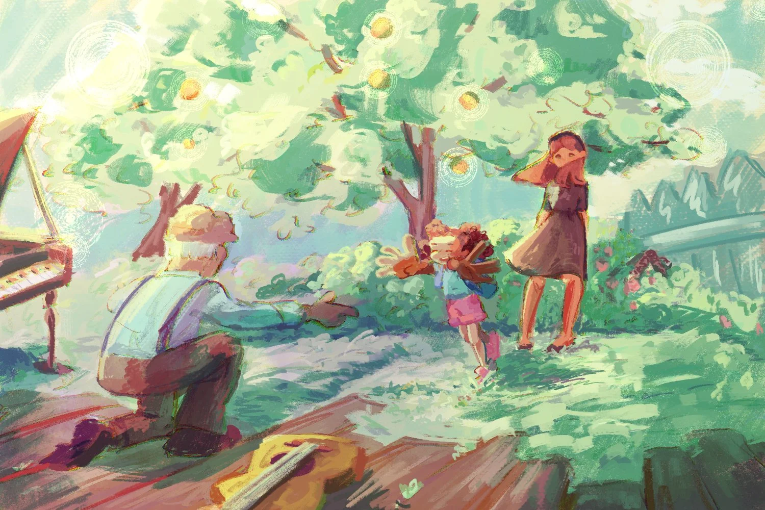 2024- An illustration in reference to Vincent Van Gogh's "First Steps, after Millet" painting