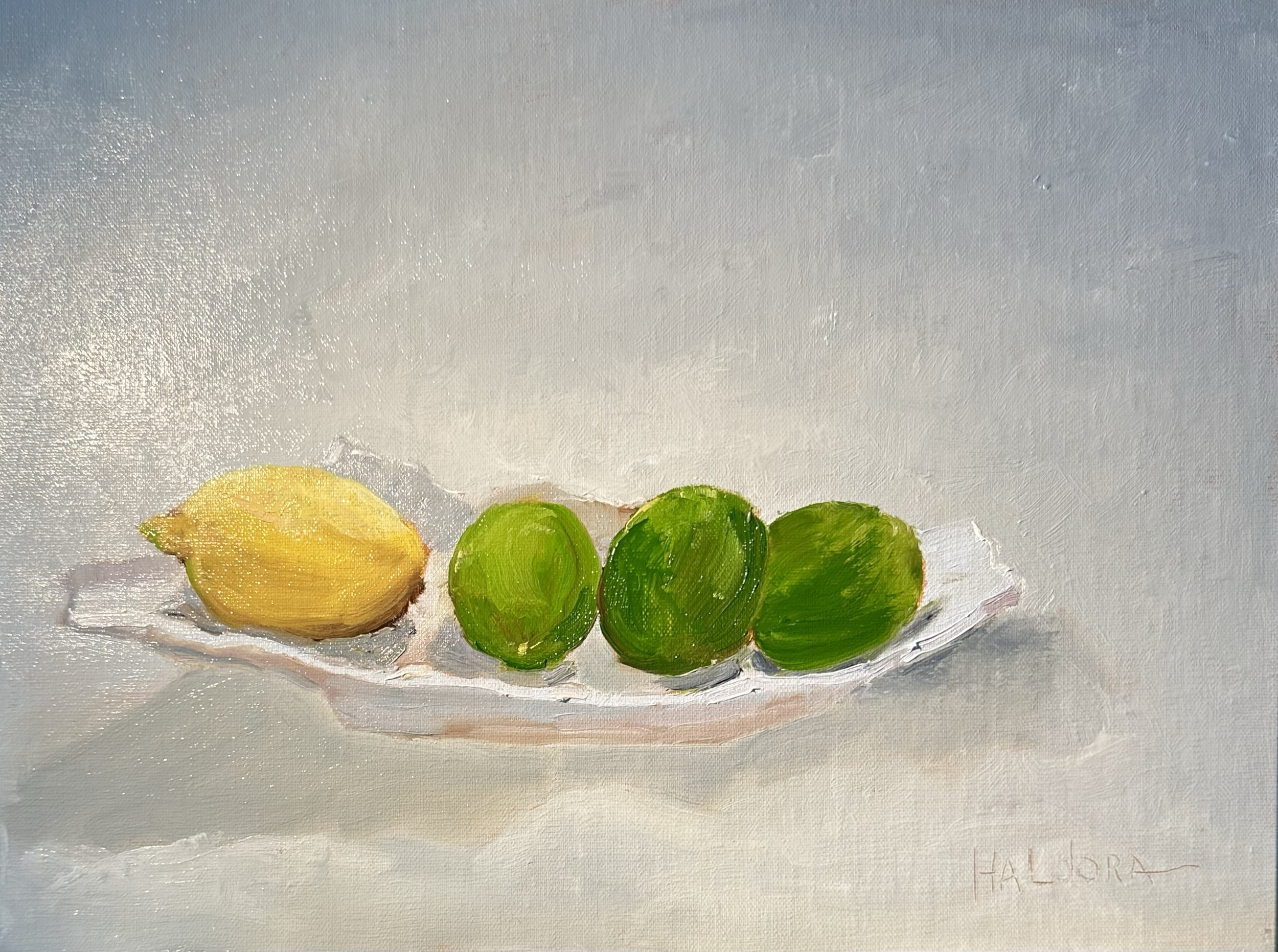 "Lemon & Limes"   - Oil. -  9" x 12"  