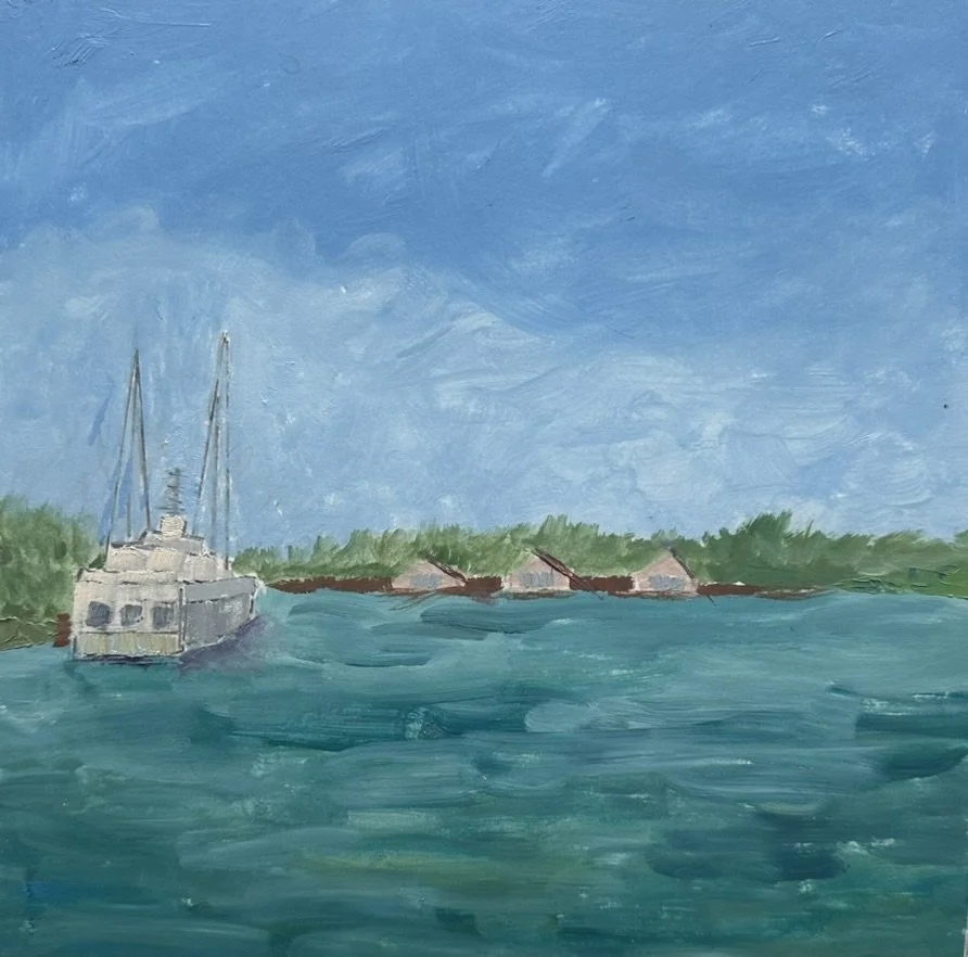 "Docked"  -  Oil  - 8" x 8"