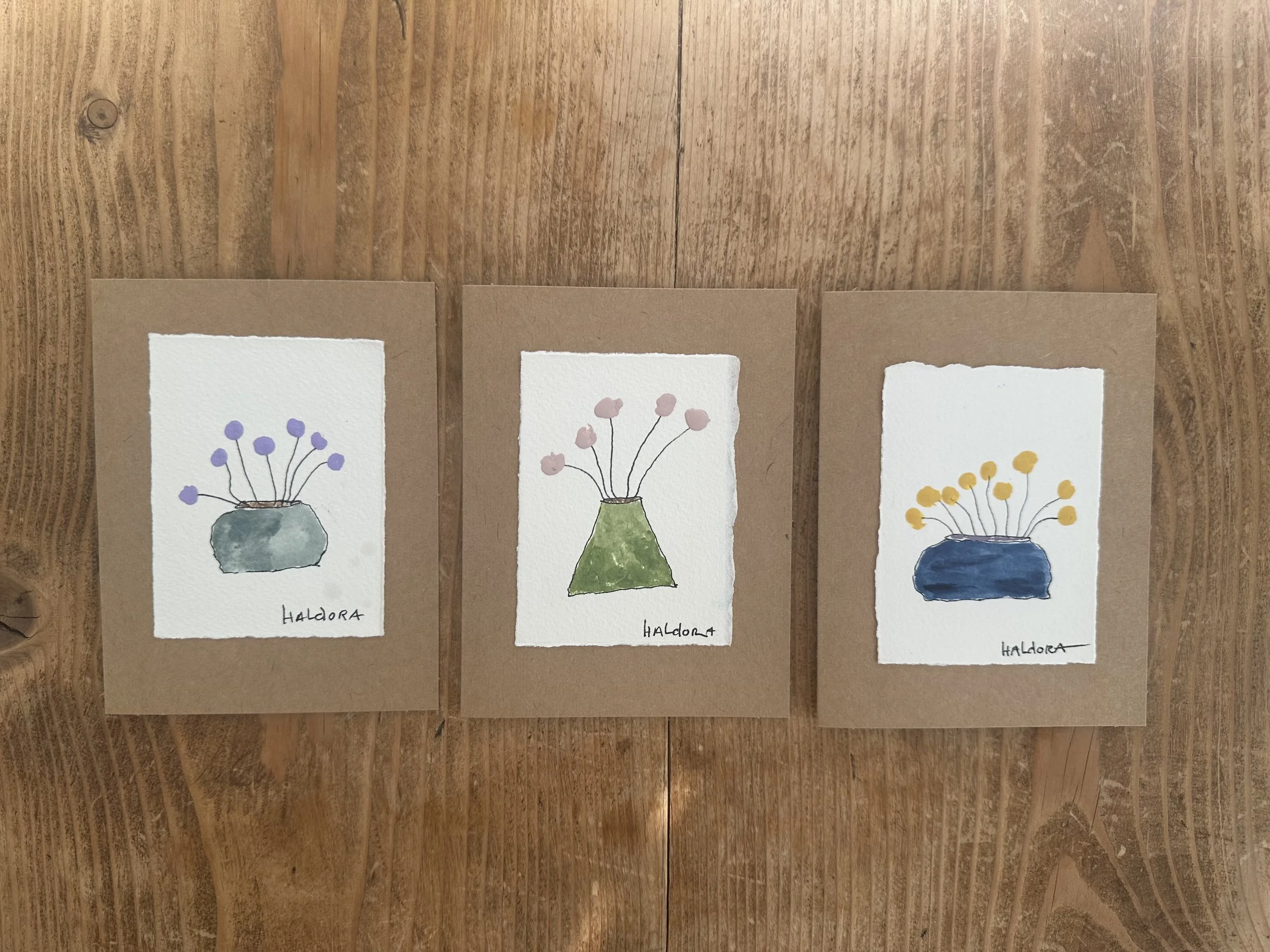 Haldora  - Flowers  -  Hand Painted Note Card Sets
