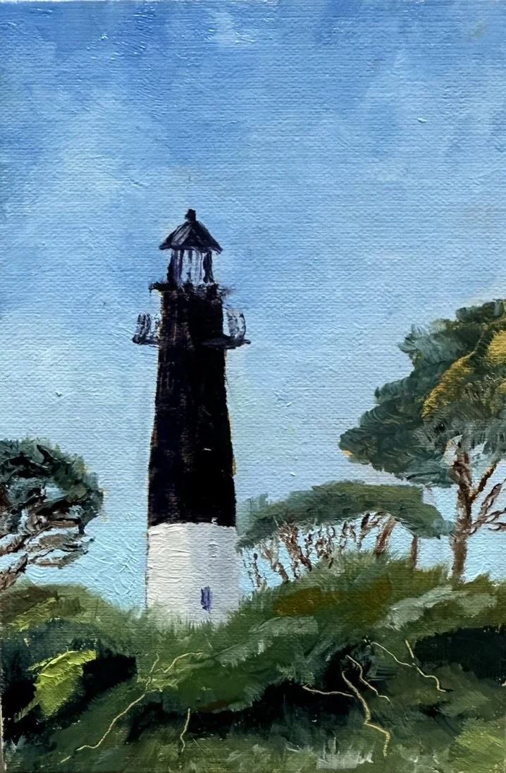 Hunting Island Lighthouse.2 -  Oil. -  11" x 14"