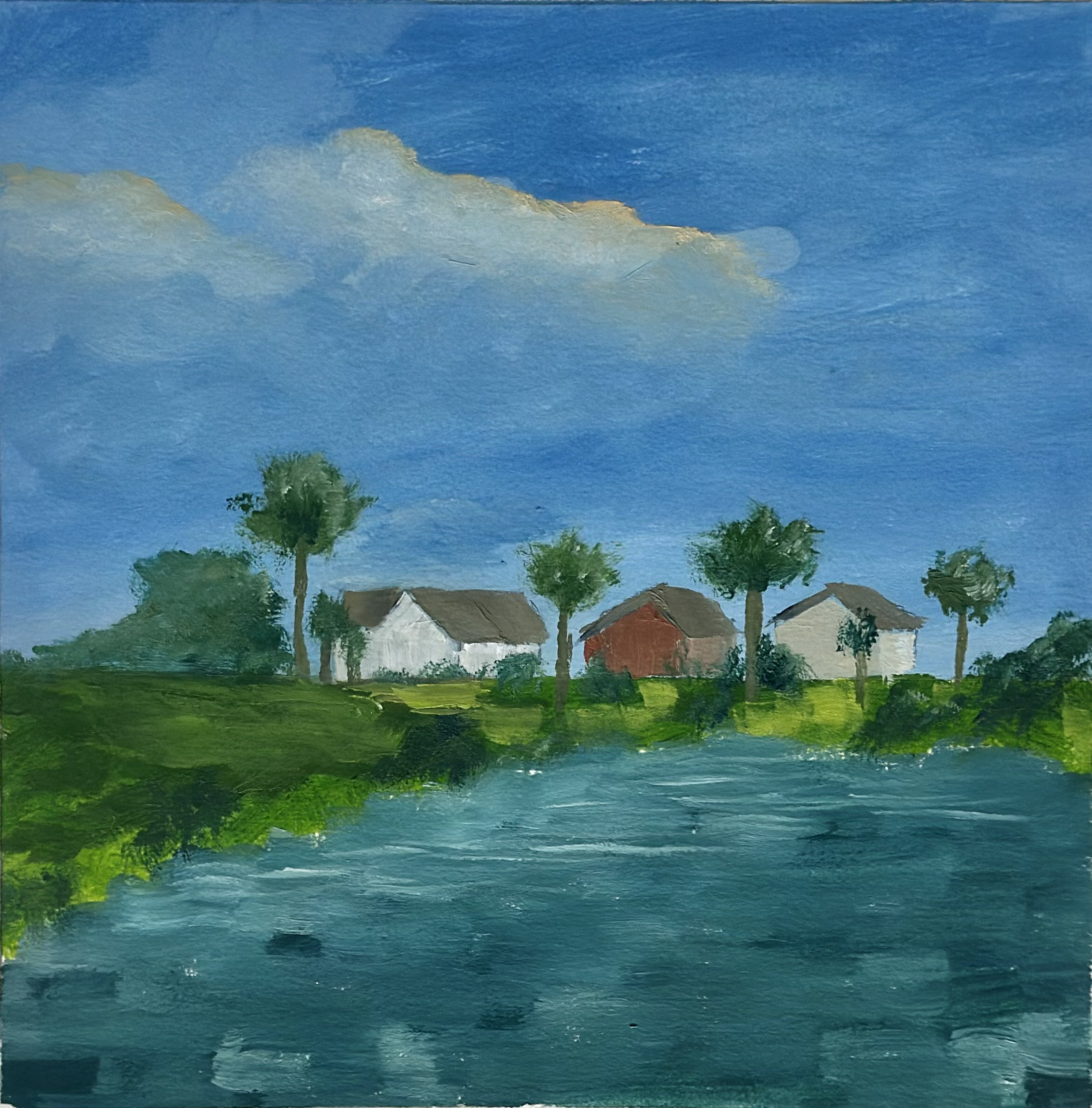 "Neighbors"  -  Oil. -  8" x 8"