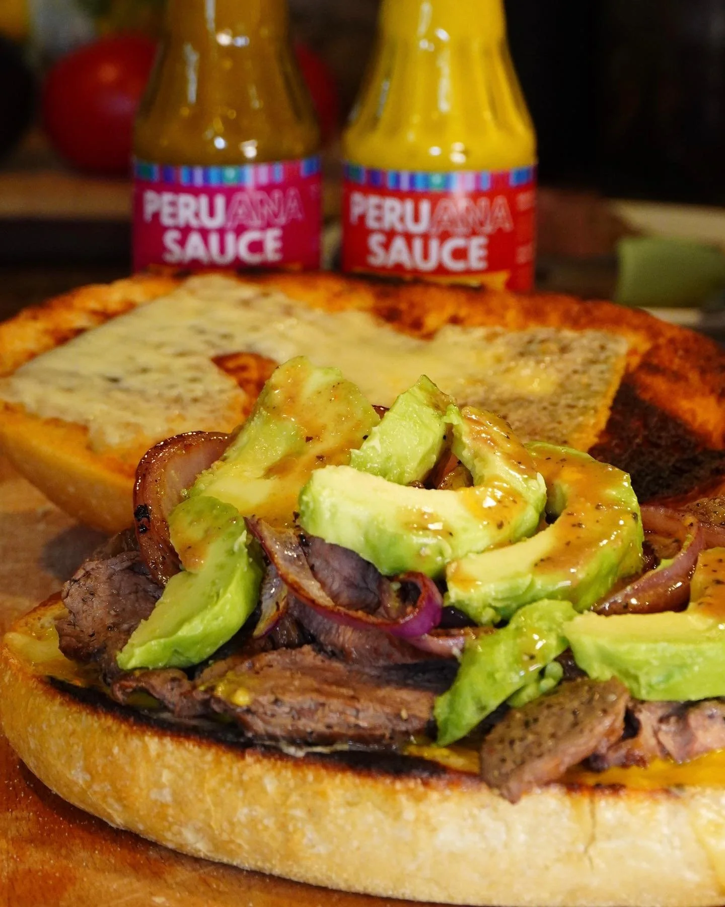My 2 favorite things from Peru in a sandwich. Best creamy Avocados from @avosfromperu and our spicy sauces!