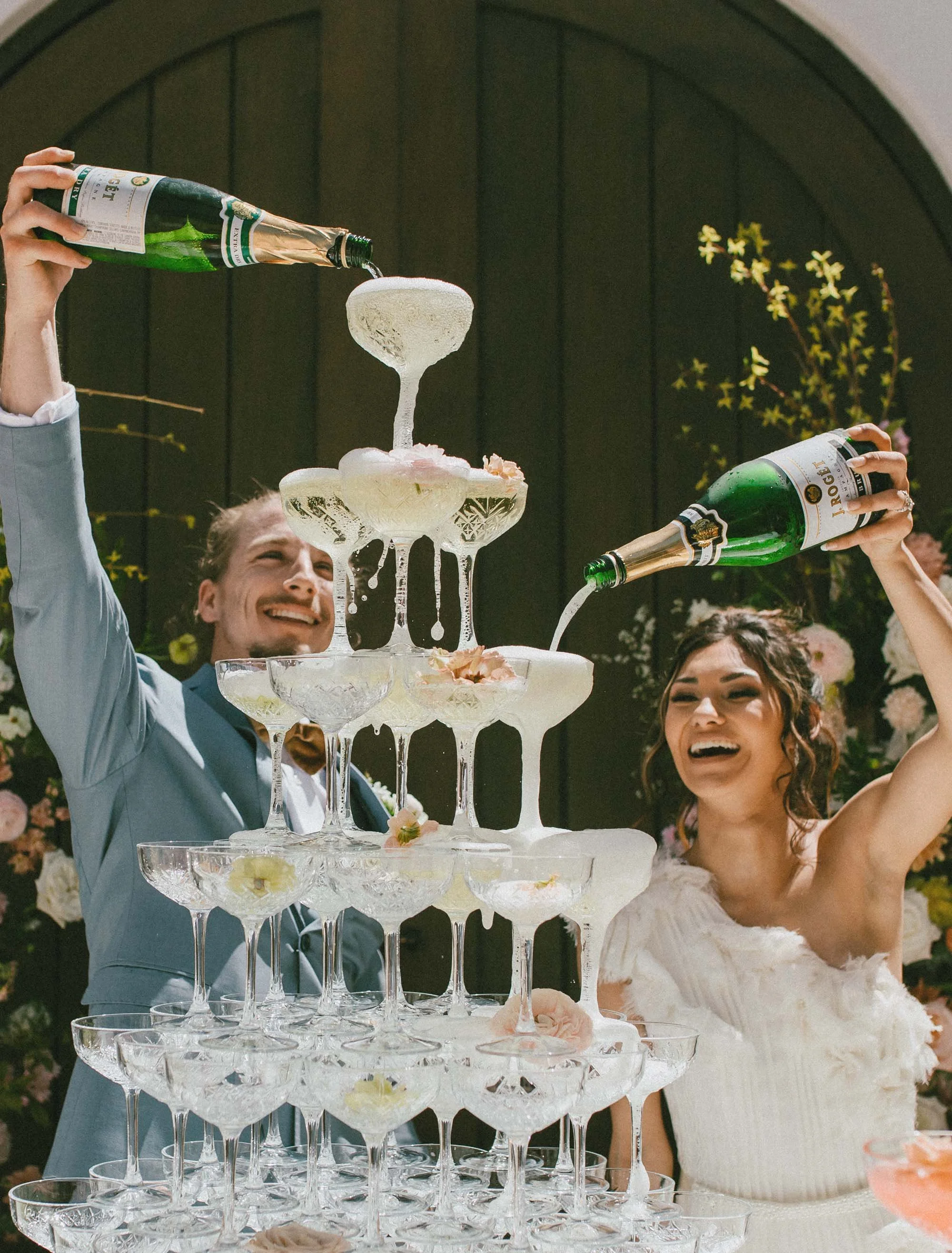 La Ventura Wedding with Champagne Tower Toast by French Toast Towers Southern California 1.jpg