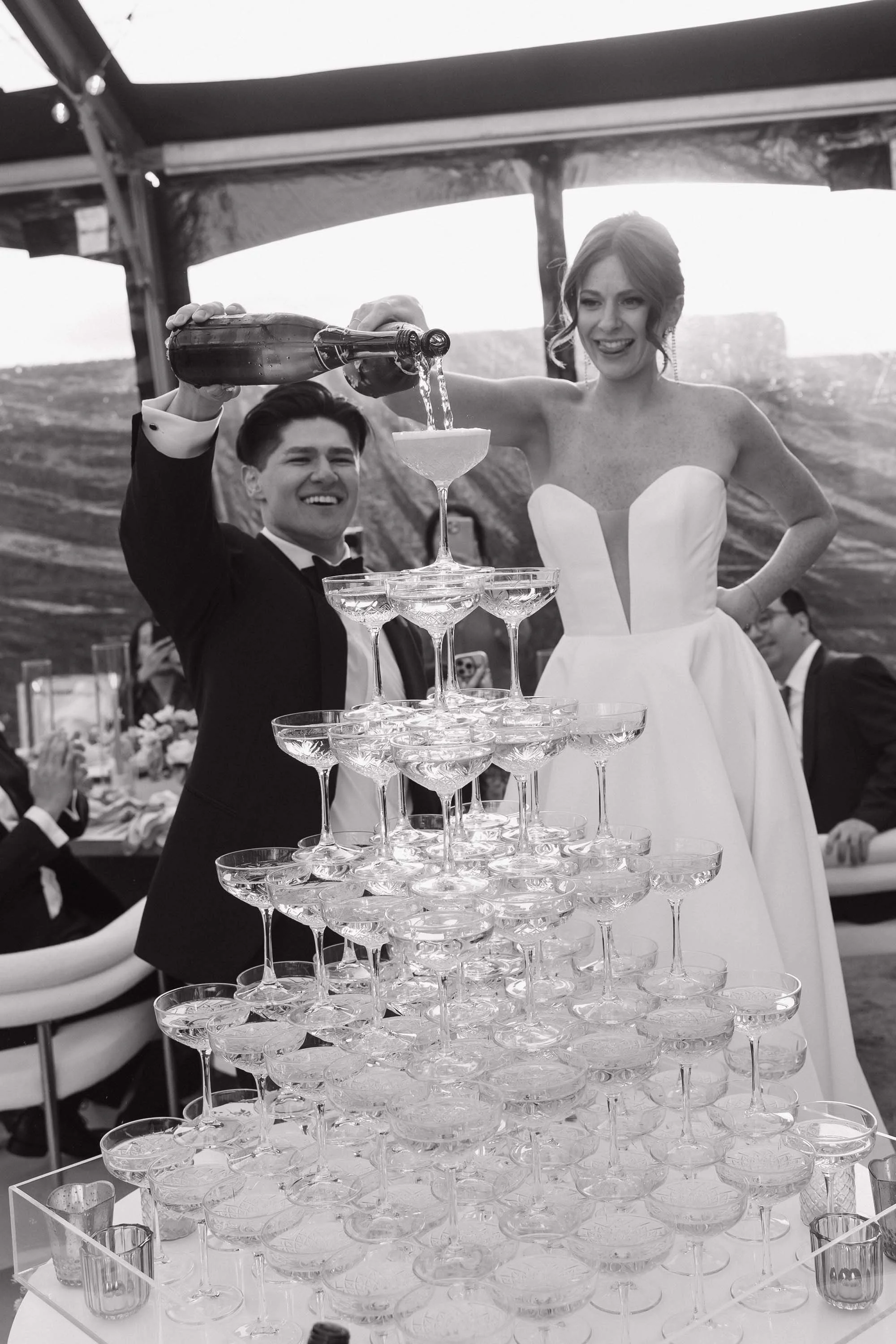 The Lautner Compound Wedding with Champagne Tower Toast by French Toast Towers Southern California 5.jpg