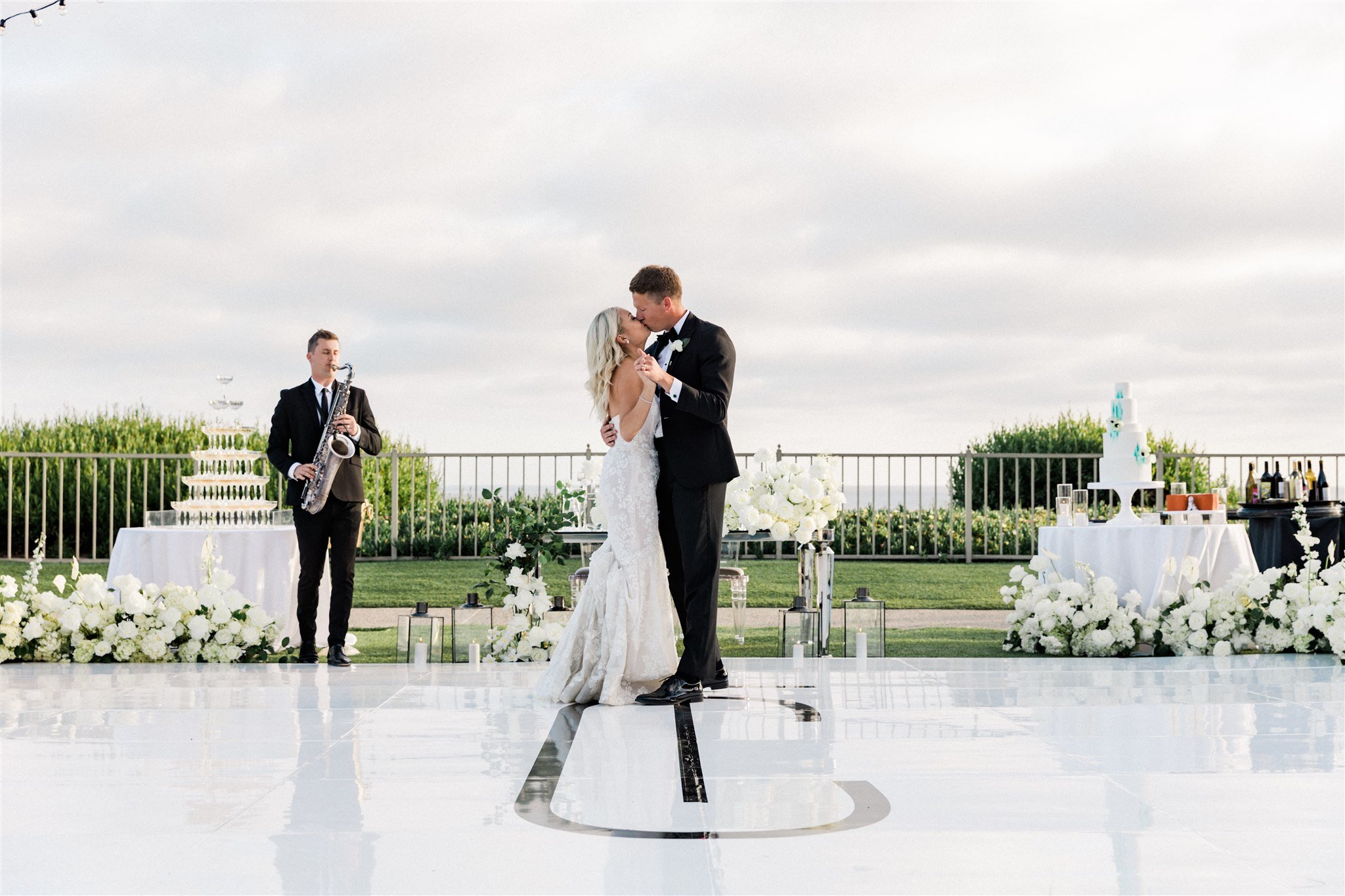 Ritz Carlton Dana Point Wedding  Champagne Tower Toast with French Toast Towers 1.jpg