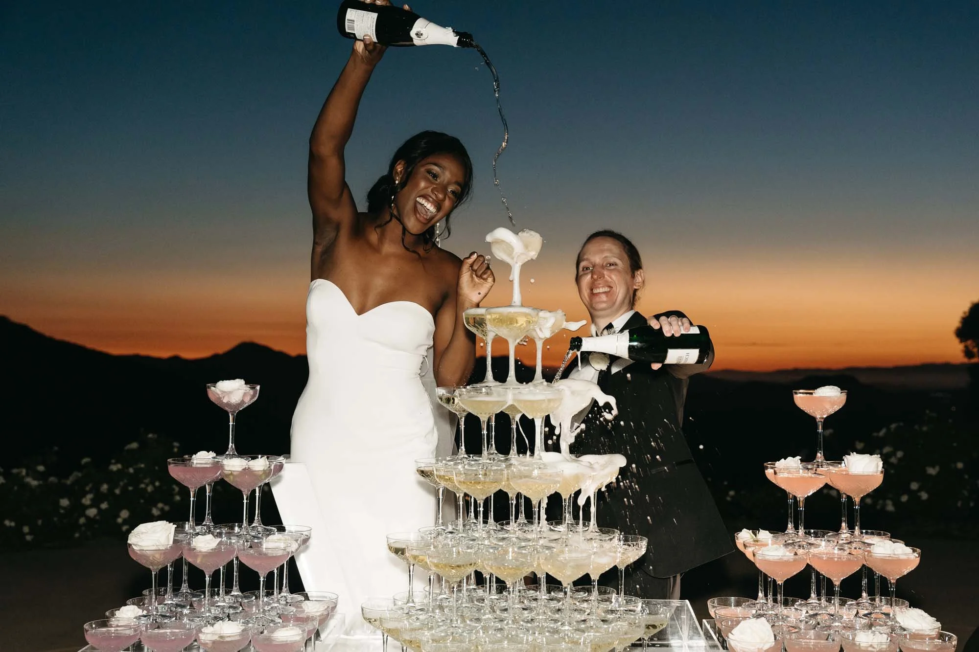 Stone Mountain Estates Wedding - French Toast Towers Champagne Toast Celebration 2.jpg