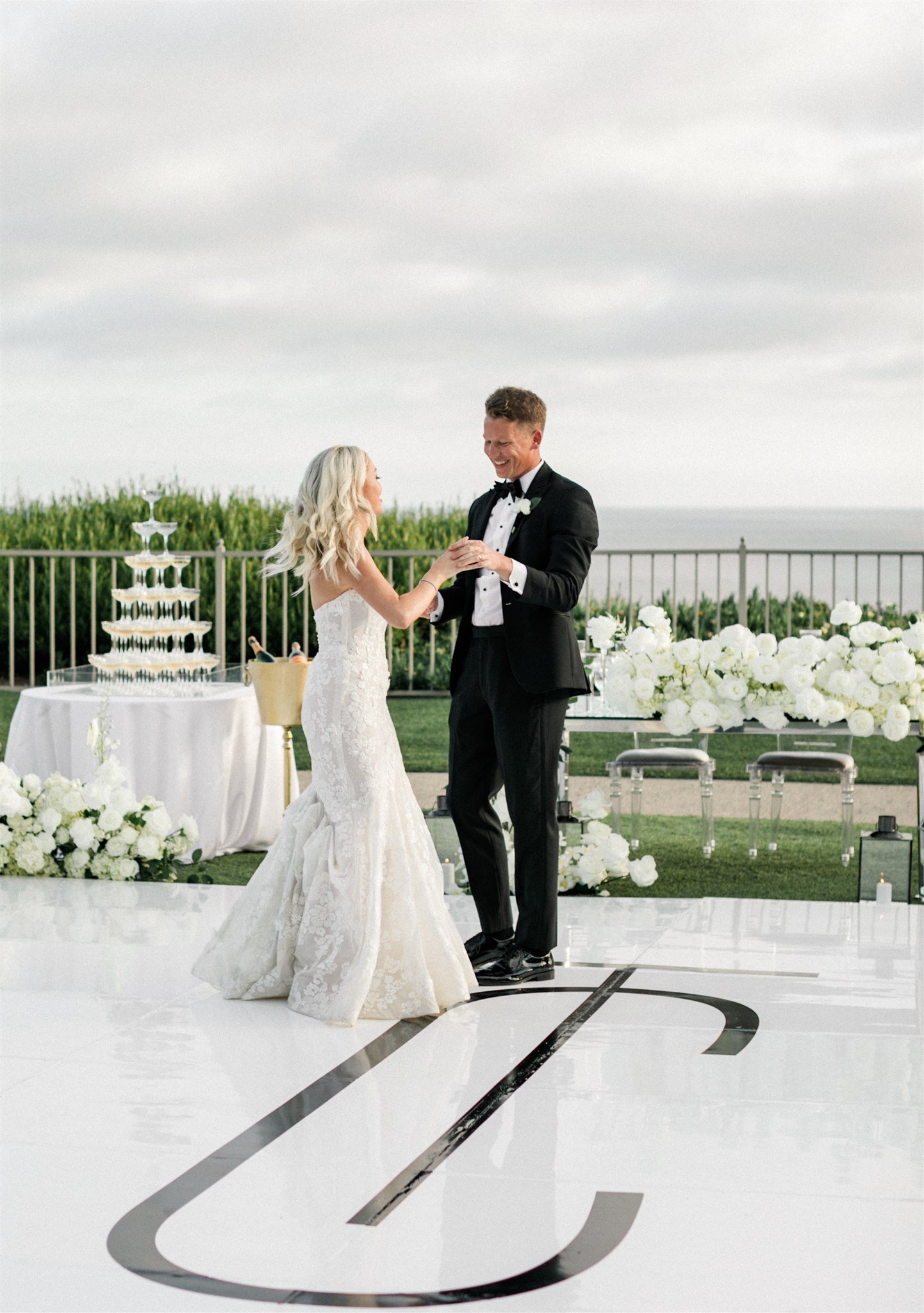 Ritz Carlton Dana Point Wedding  Champagne Tower Toast with French Toast Towers 4.jpg