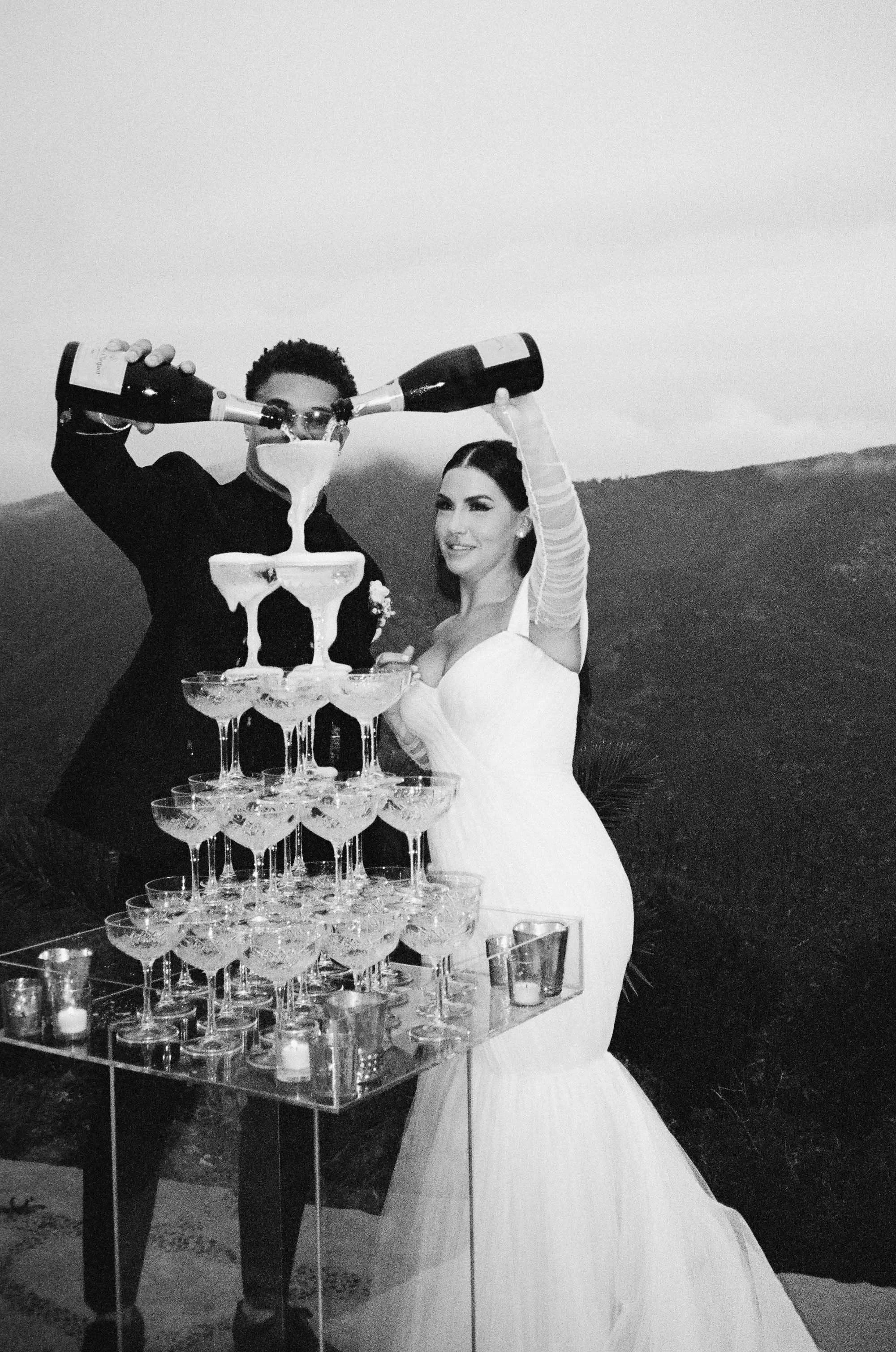Malibu Dream Resort Wedding - French Toast Towers Champagne Celebration 1.jpg
