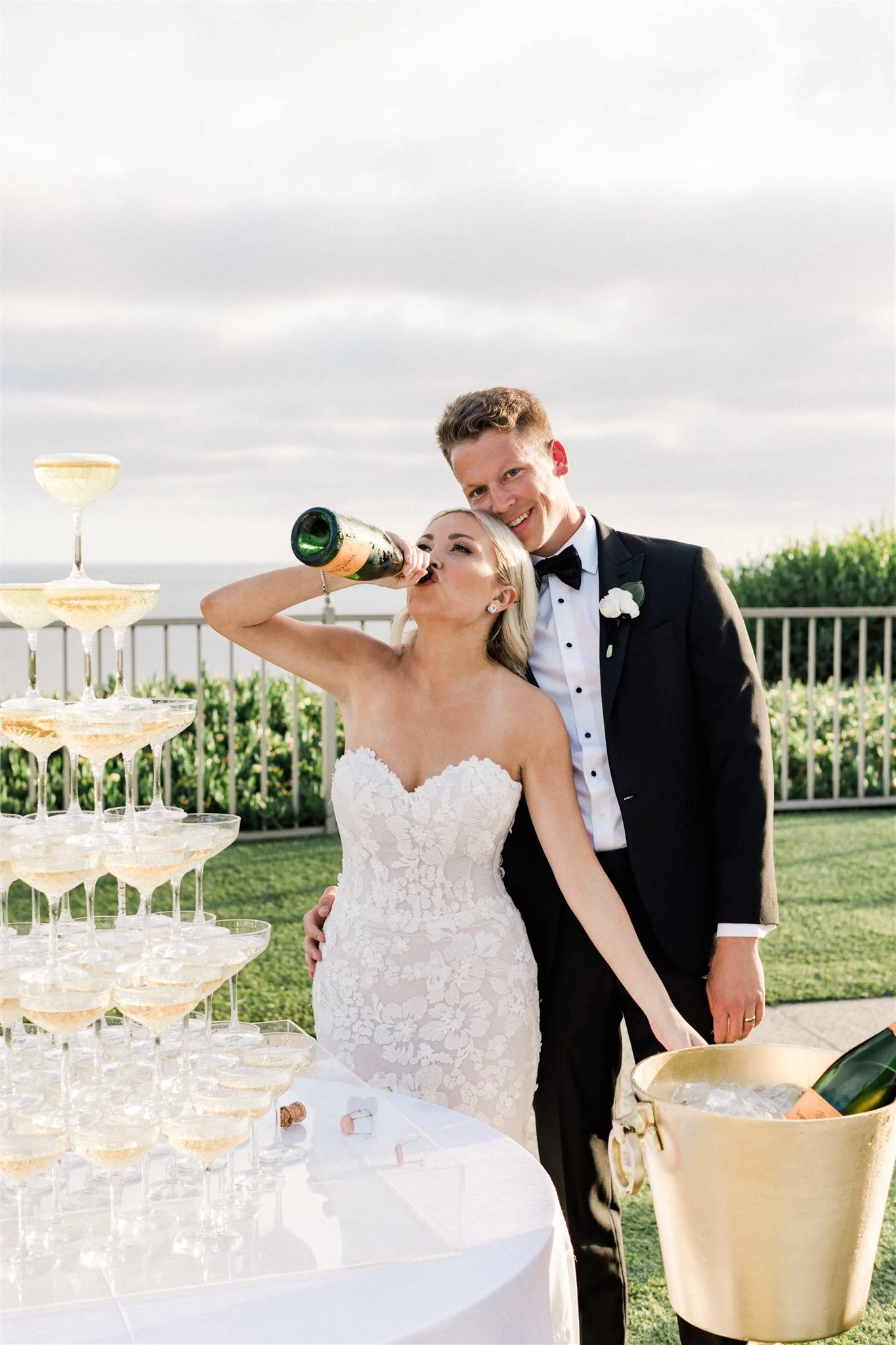 Ritz Carlton Dana Point Wedding  Champagne Tower Toast with French Toast Towers 0.jpg