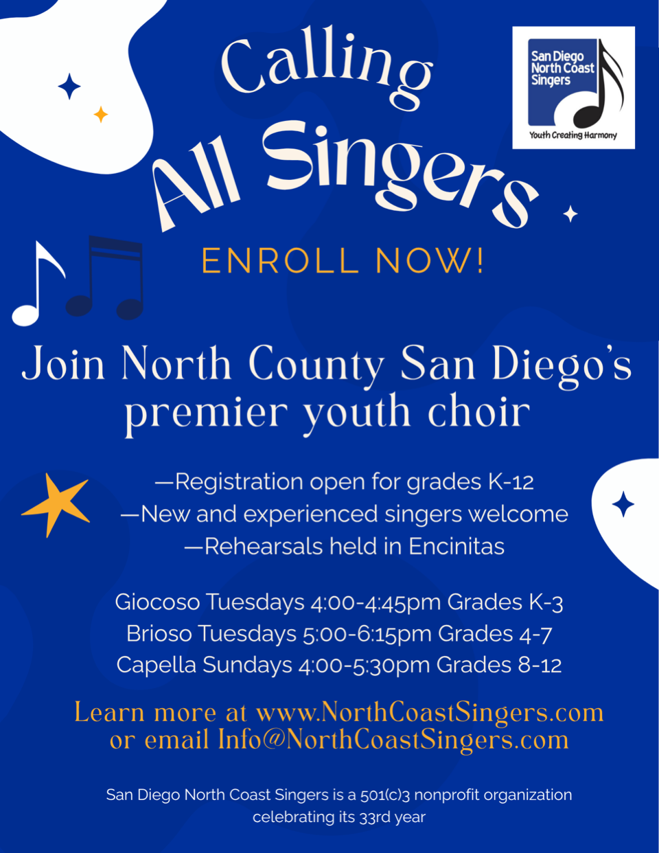 North County Youth Choir - Registration Open