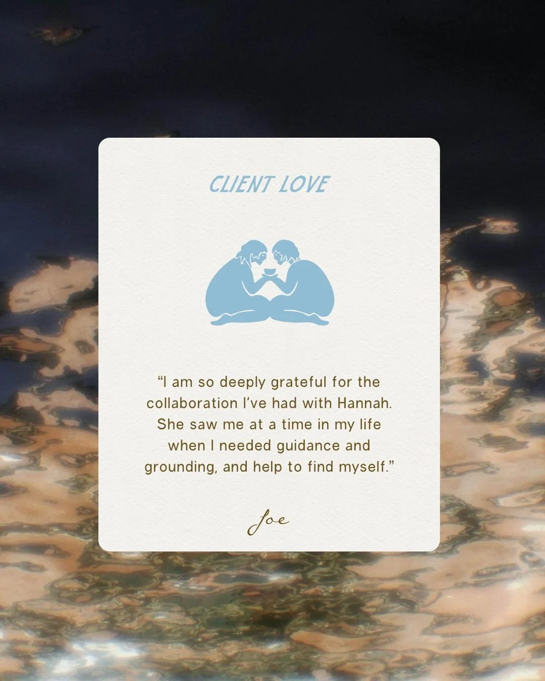 These words are from my client, Joe who I&rsquo;ve been mentoring since this summer🤎

Working through a tailored journey of coaching, ceremonial cacao, sound healing, and more🌀

I&rsquo;m so deeply touched and grateful each time I&rsquo;m sent love